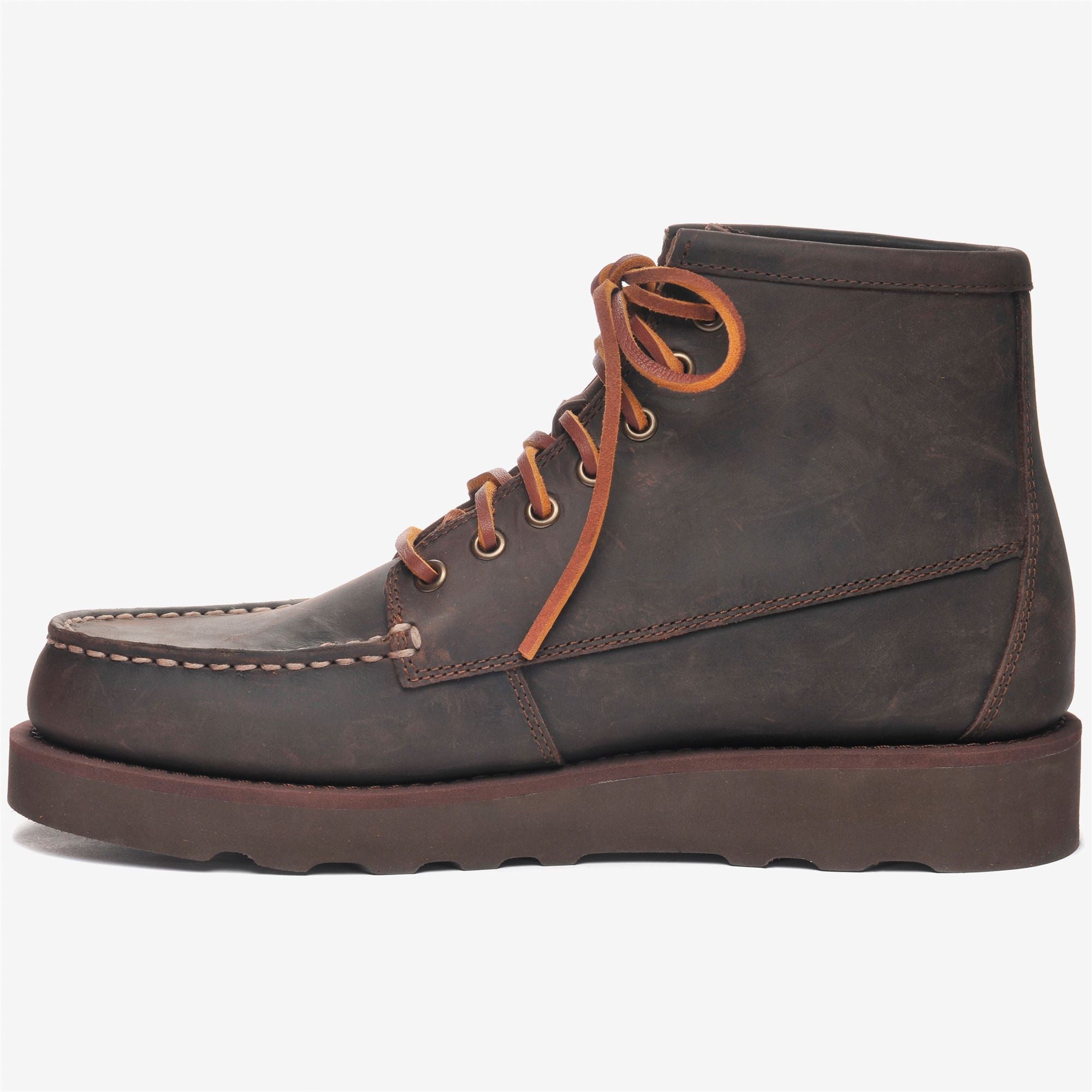 Imagen 2 de Botas de caña media de hombre de piel con puntera moc y cordones - Sebago - Marrón Marrón