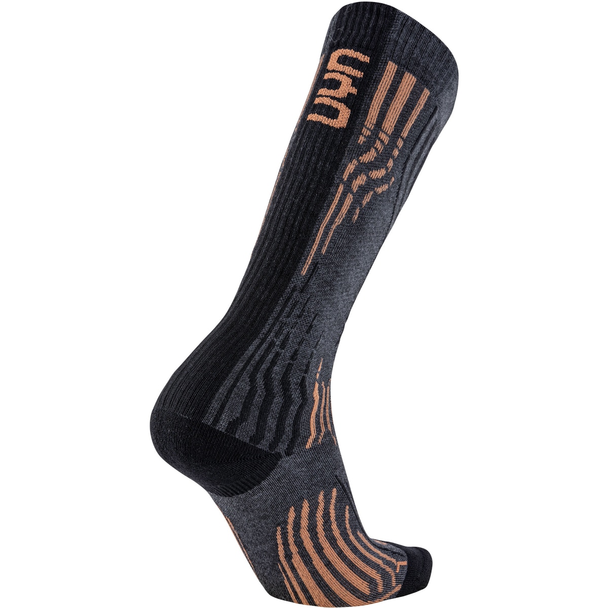 Calcetines de esquí de mujer Cashmere UYN - Gris / Naranja Gris / Naranja-2