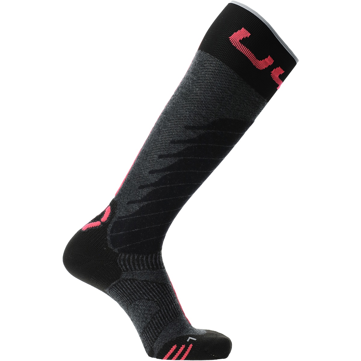 Calcetines de esquí de mujer One Merino UYN - Gris / Rosa Gris / Rosa-4