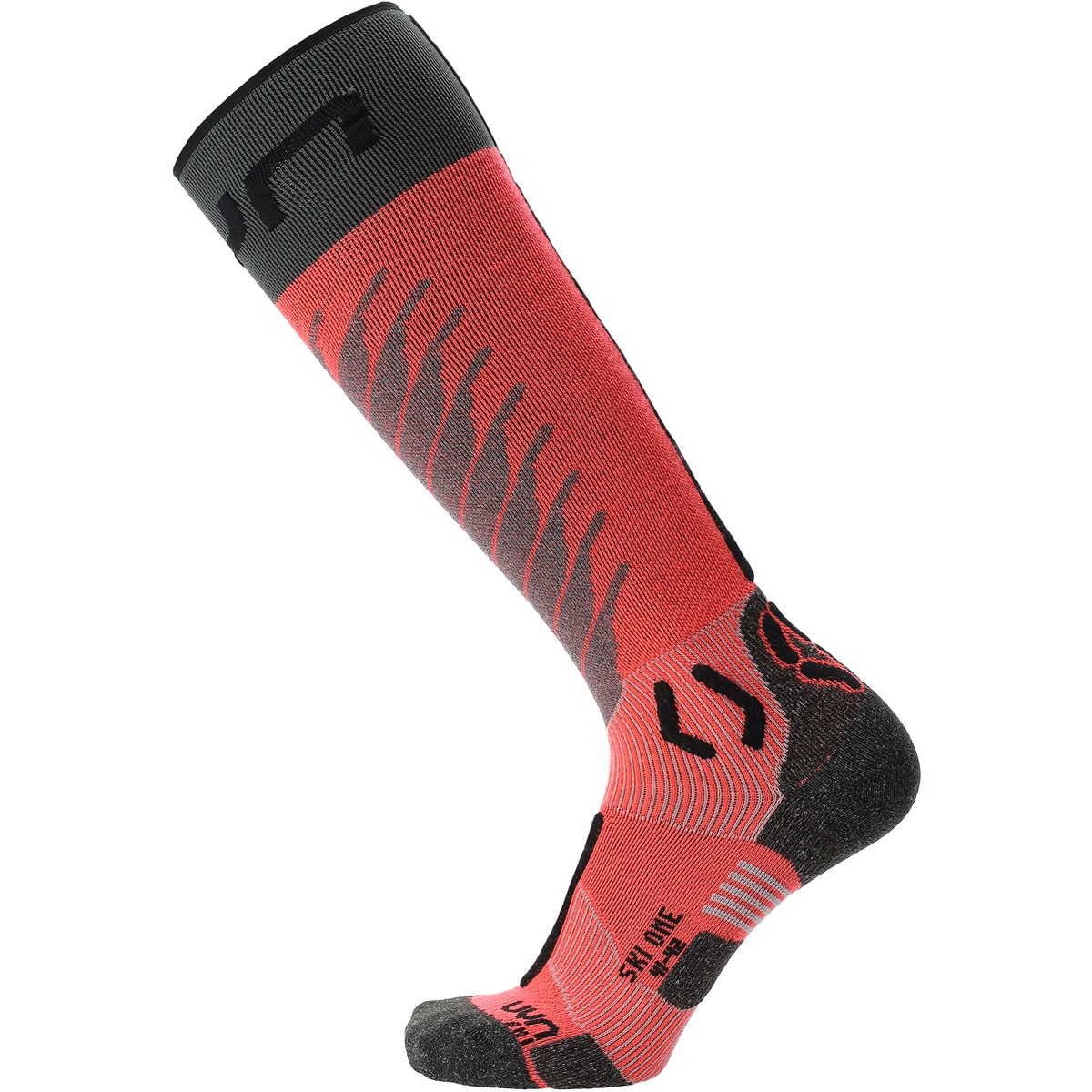 Calcetines de esquí de mujer One Merino UYN - Rosa / Negro Rosa / Negro-3