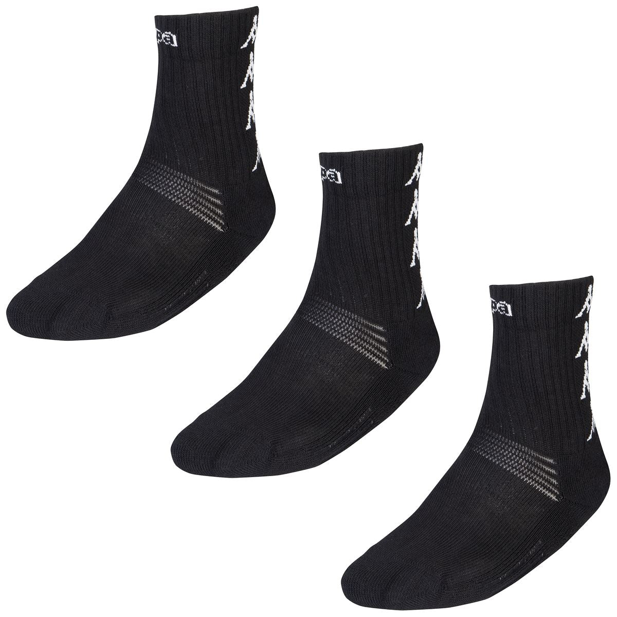 Imagen 0 de Pack de 3 pares de calcetines unisex Eleno Kappa Negro