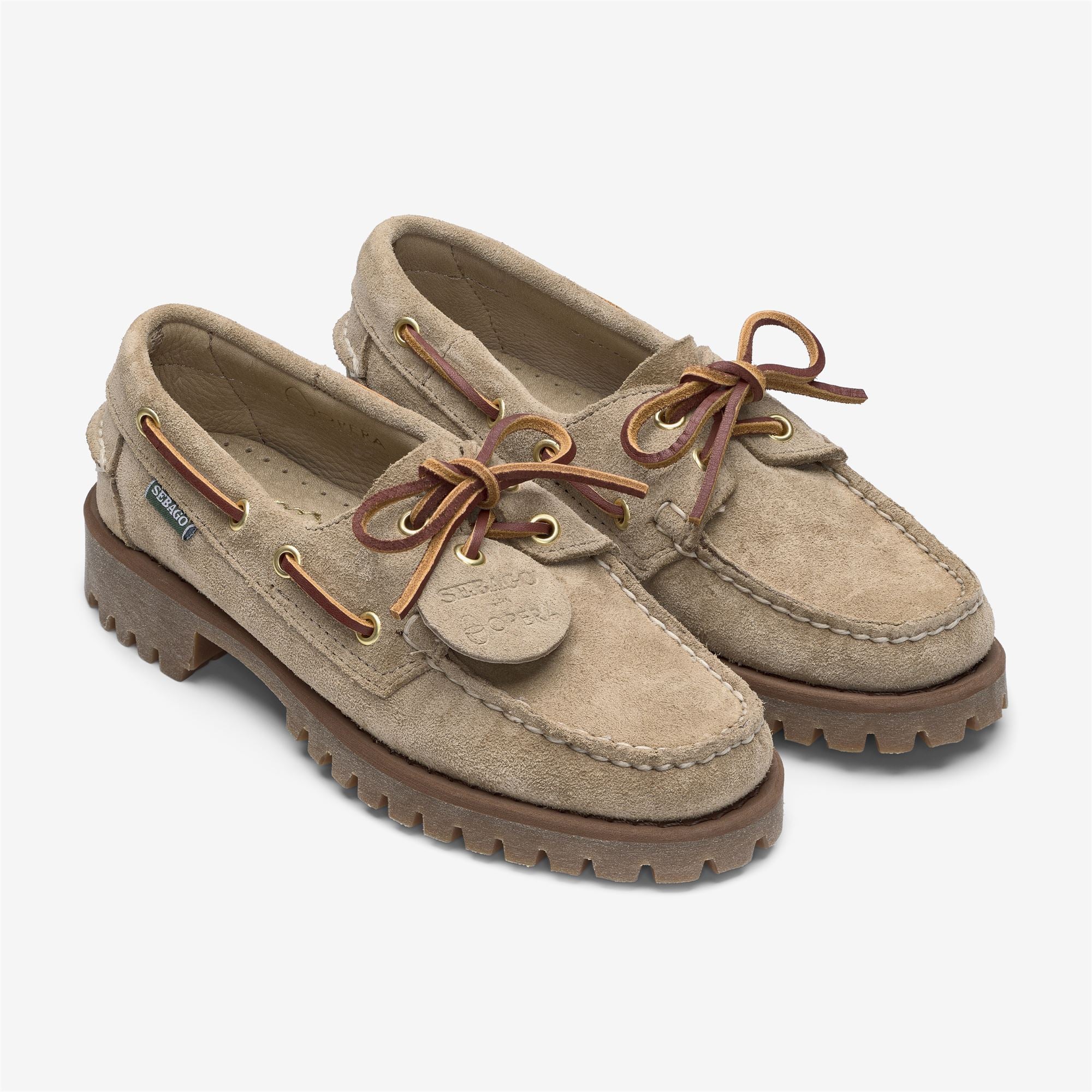 Imagen 3 de Náuticos de mujer de ante con cordones - Sebago - Beige Beige