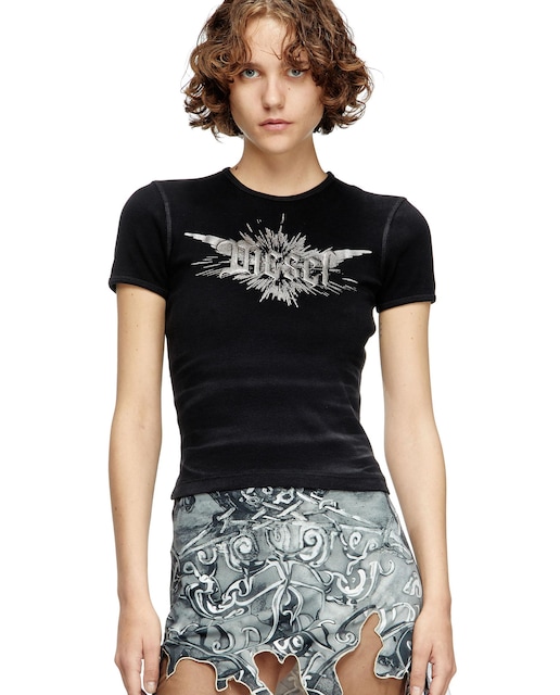 Imagen 0 de Camiseta DIESEL de mujer de manga corta con dibujo frontal
