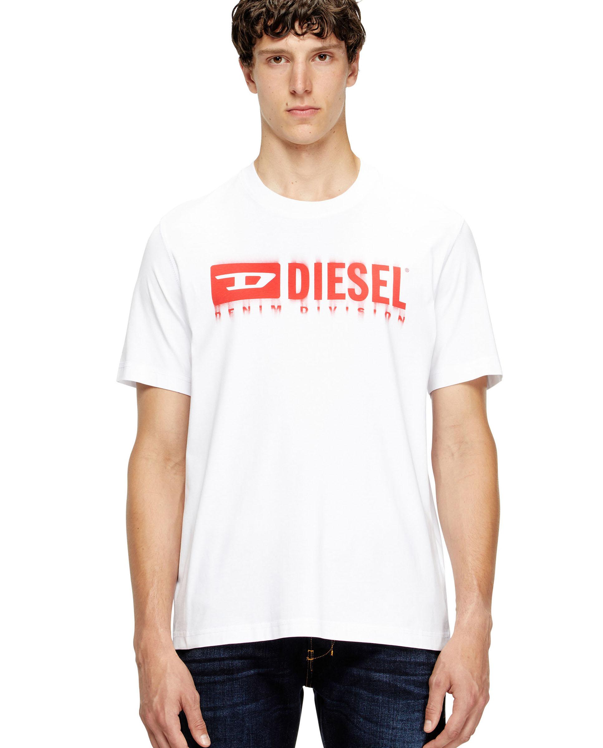 Camiseta de hombre de manga corta con logotipo diesel borroso - Blanco Blanco-1