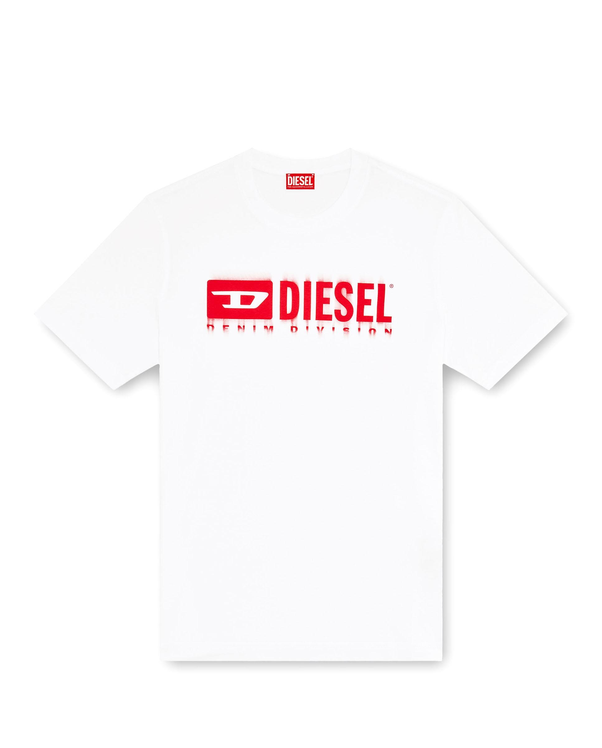 Camiseta de hombre de manga corta con logotipo diesel borroso - Blanco Blanco-4