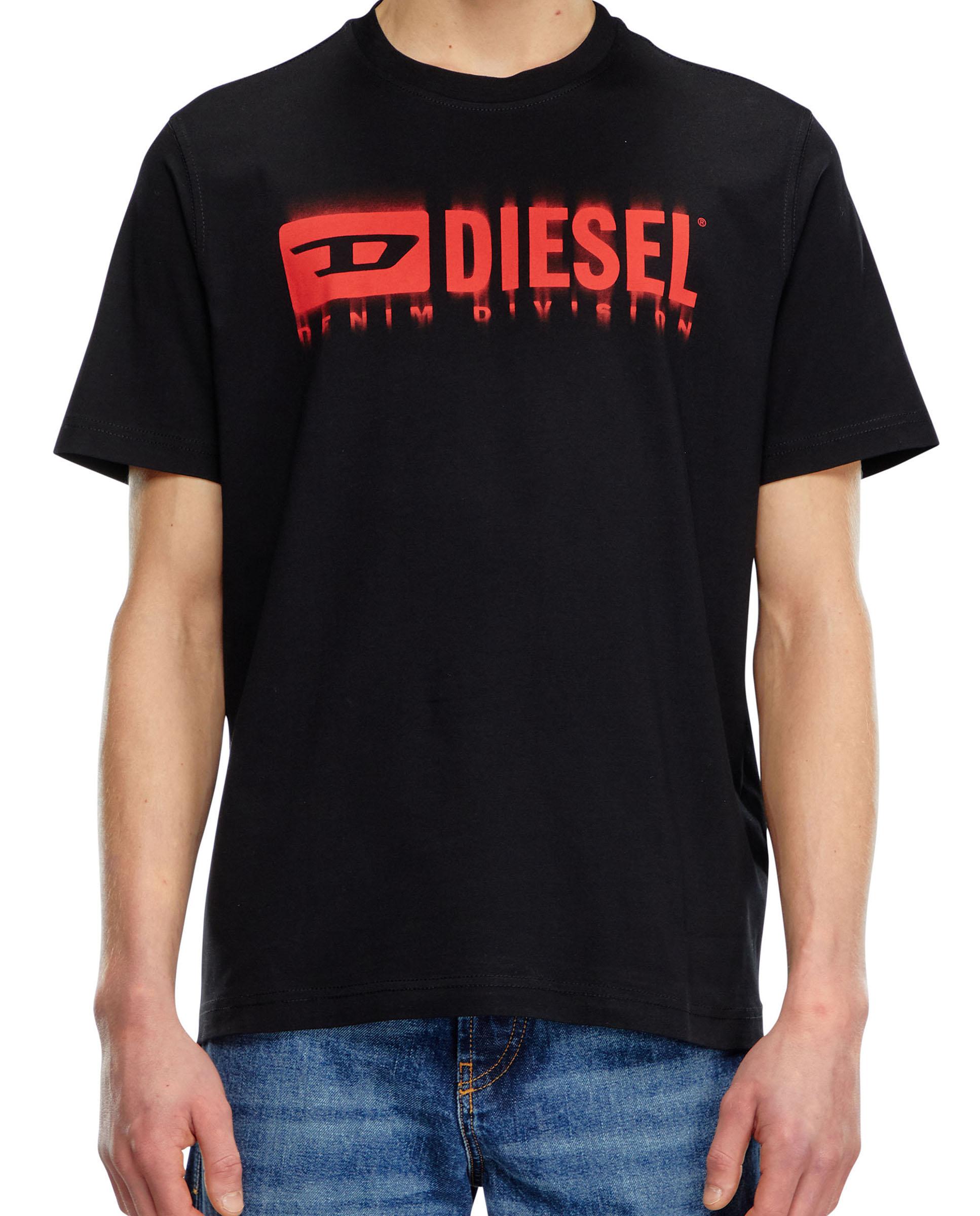 Imagen 0 de Camiseta de hombre de manga corta con logotipo diesel borroso Negro