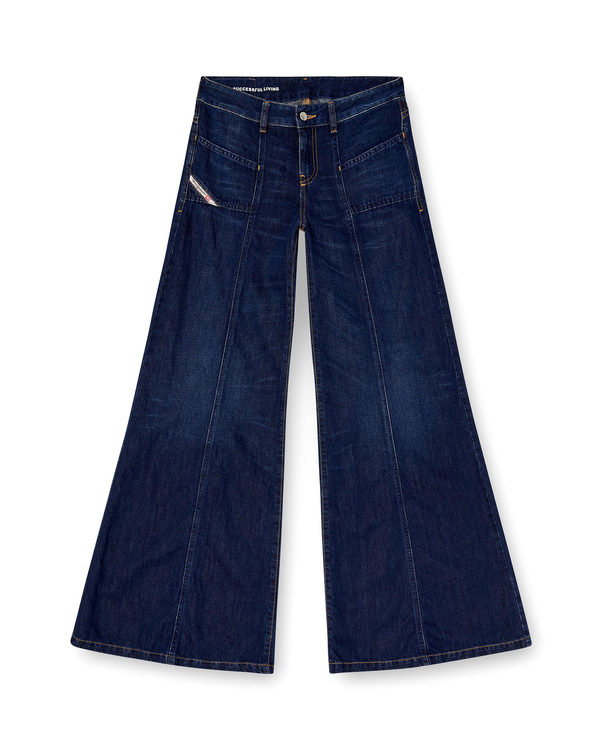 Vaqueros campana de mujer DIESEL con costuras - Azul marino Azul marino-5