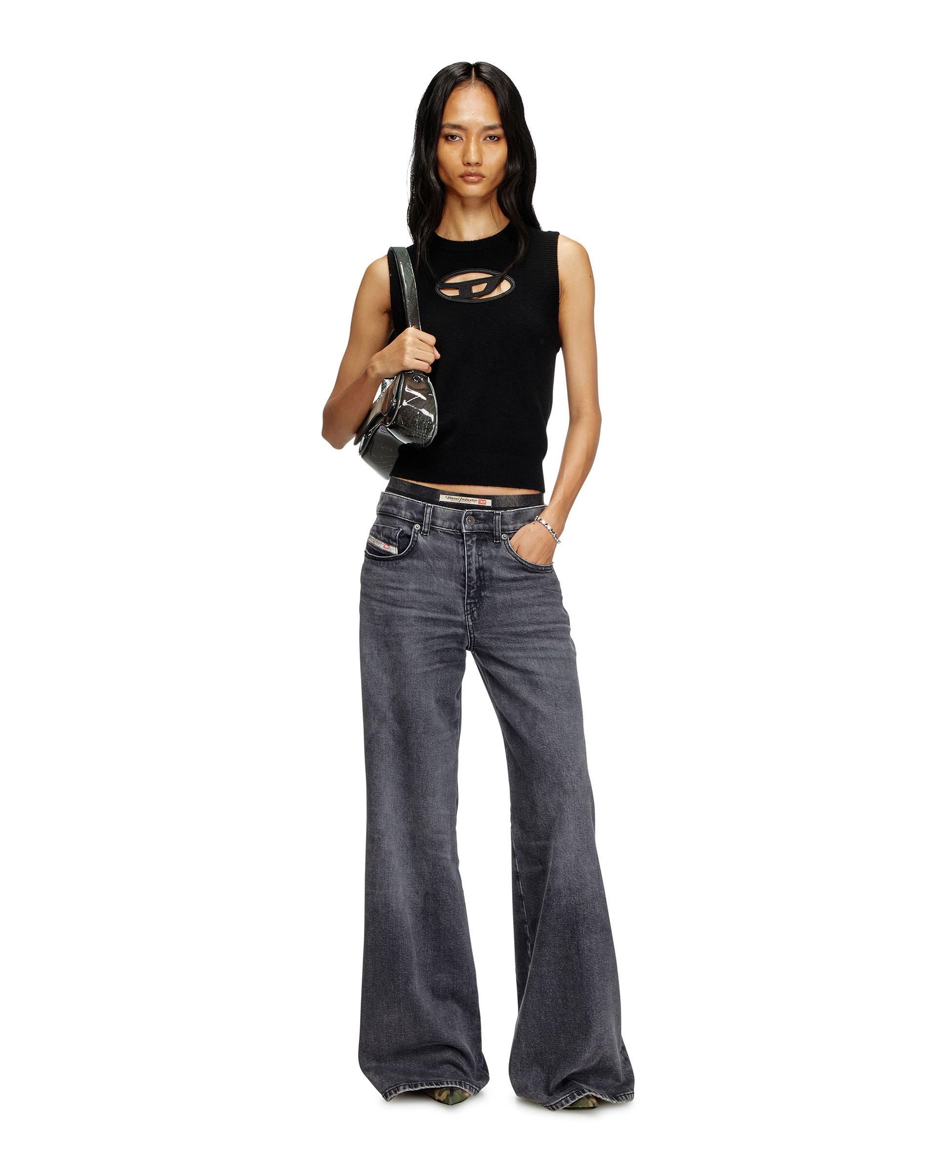 Vaqueros campana de mujer DIESEL con cintura media - Gris Gris-1