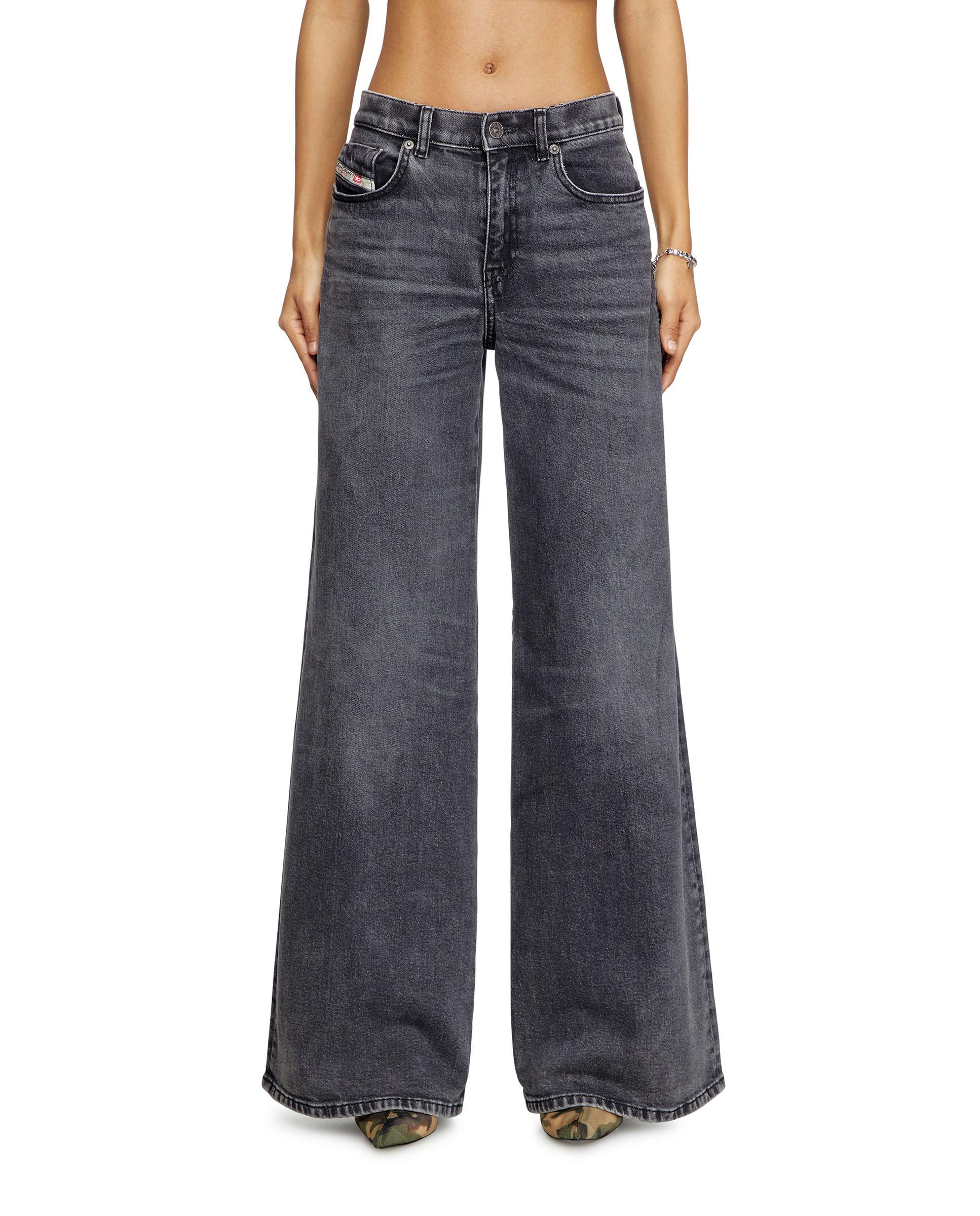 Vaqueros campana de mujer DIESEL con cintura media - Gris Gris-2