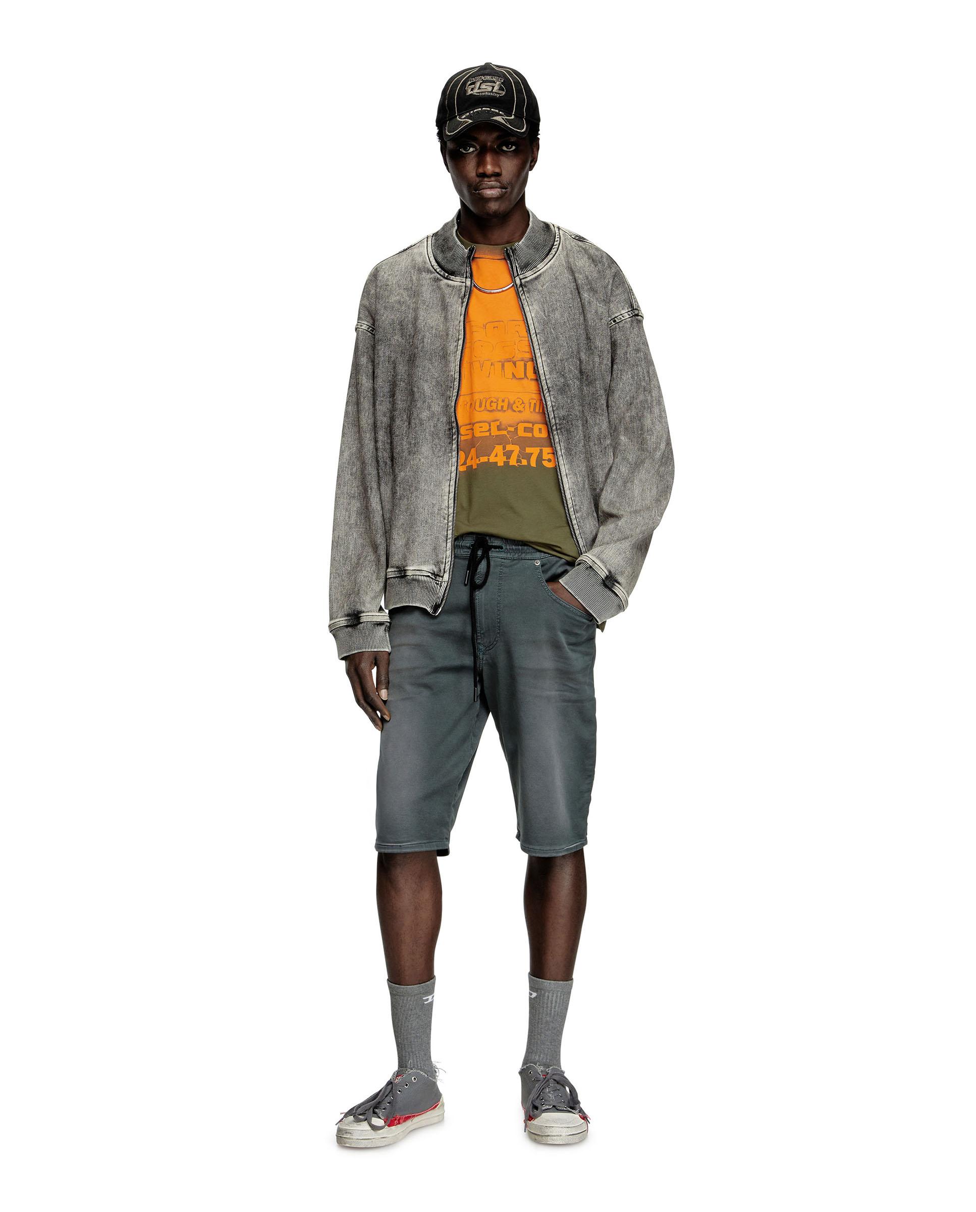 Imagen 4 de Pantalones cortos de hombre DIESEL denim con cintura elástica - Gris Gris