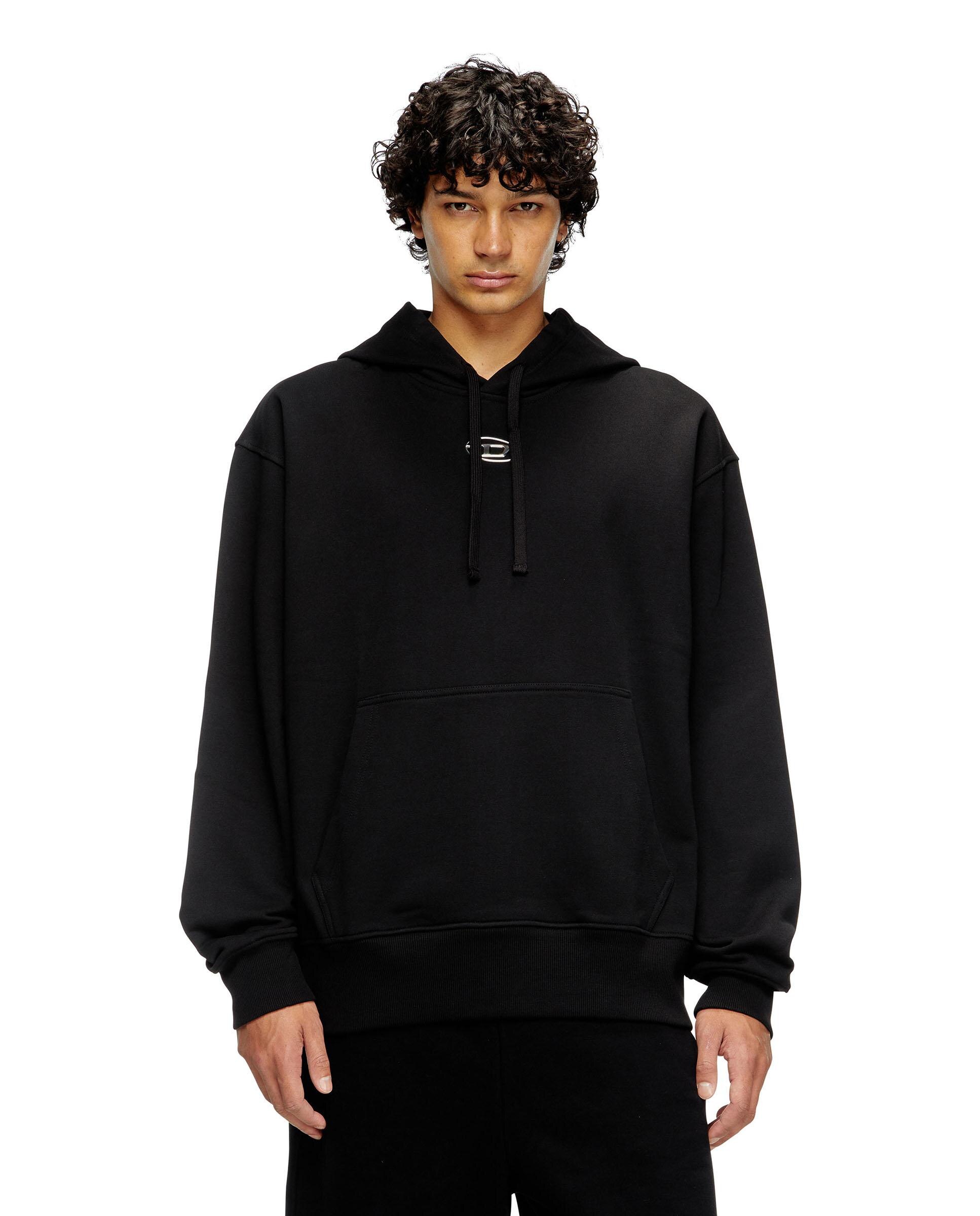 Imagen 0 de Sudadera con capucha de hombre DIESEL con logo Negro