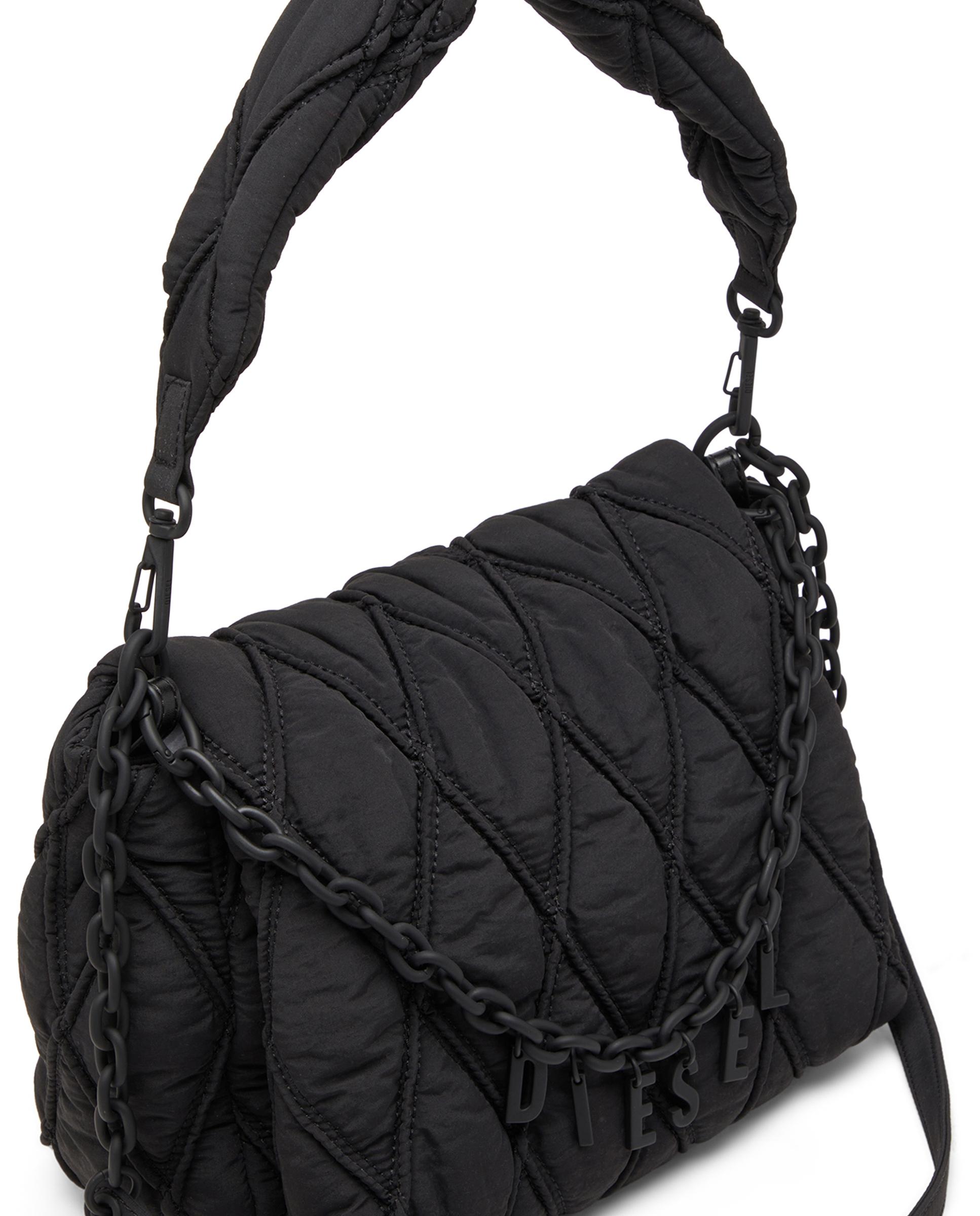 Bolso de hombro de mujer con doble correa y cadena con logo - Diesel - Negro Negro-4