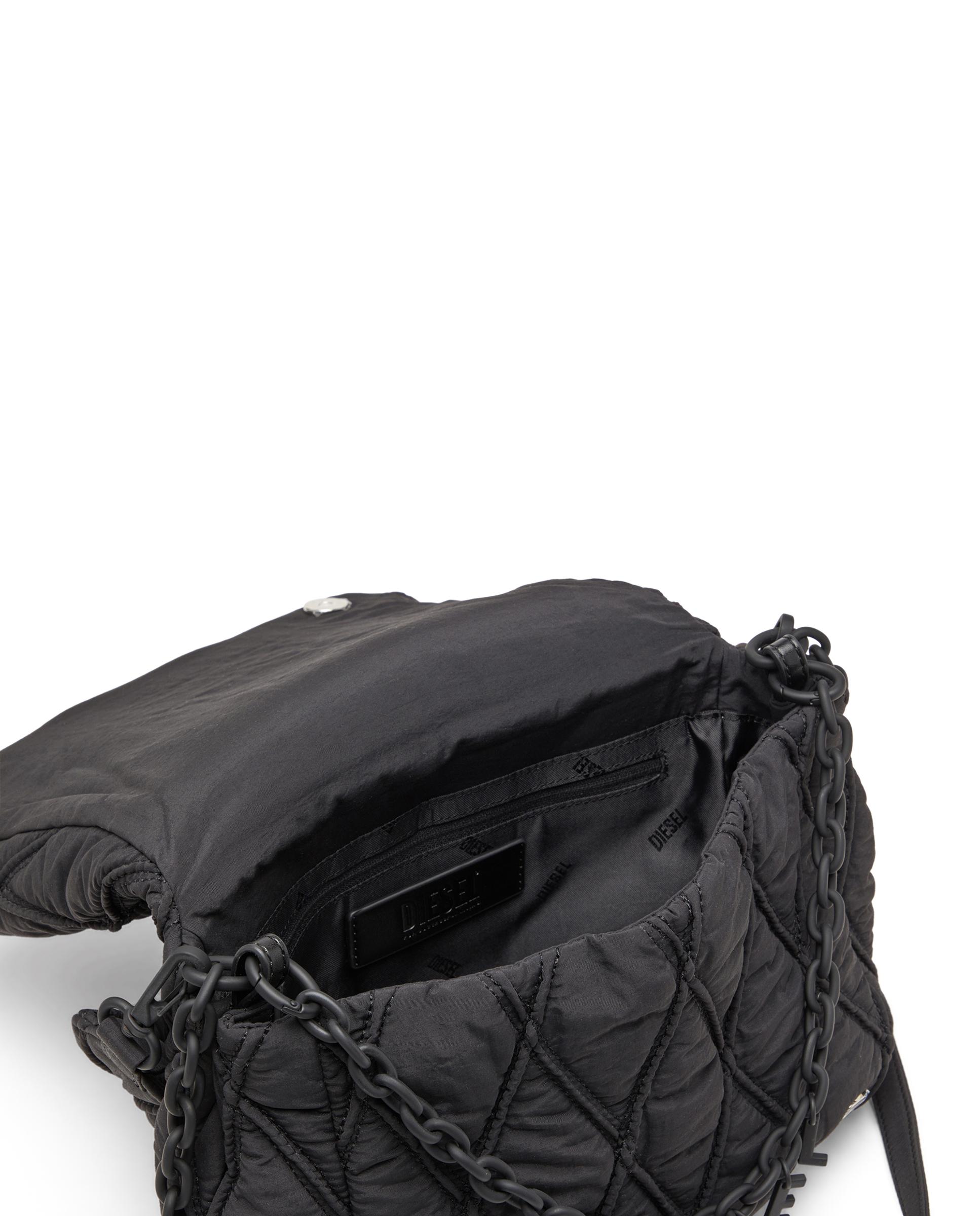 Bolso de hombro de mujer con doble correa y cadena con logo - Diesel - Negro Negro-5