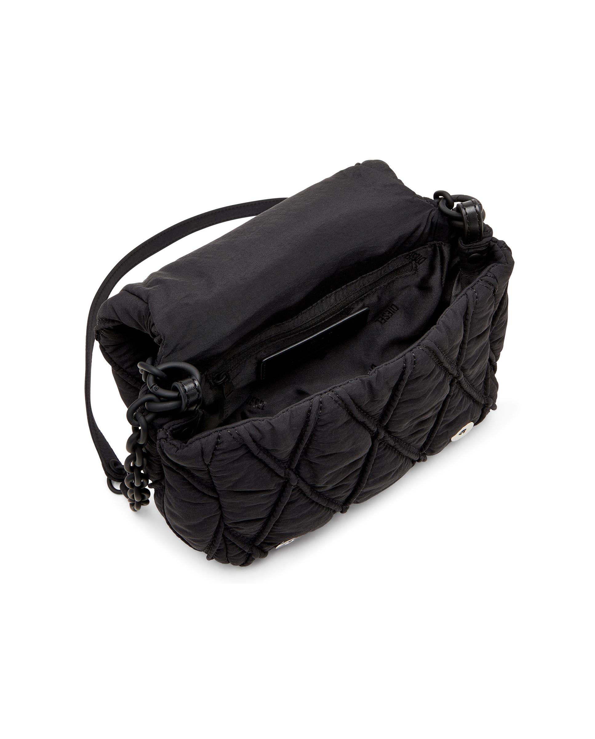 Bolso de mujer de mano con doble asa y adorno de cadena con letras - Diesel - Negro Negro-4