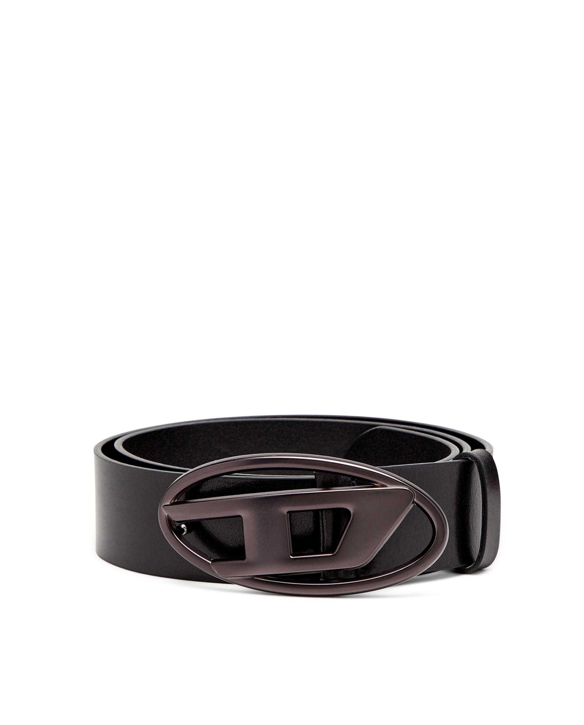 Imagen 0 de Cinturón de hombre 3.9 cm de cuero con hebilla metálica oval d Negro