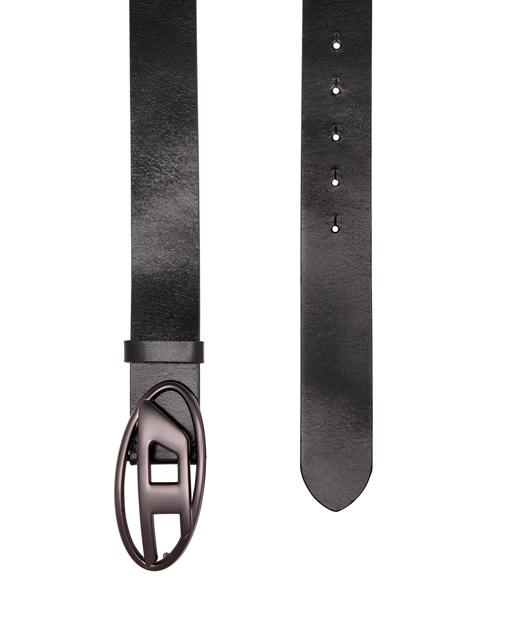 Imagen 3 de Cinturón de hombre 3.9 cm de cuero con hebilla metálica oval d - Diesel - Negro Negro