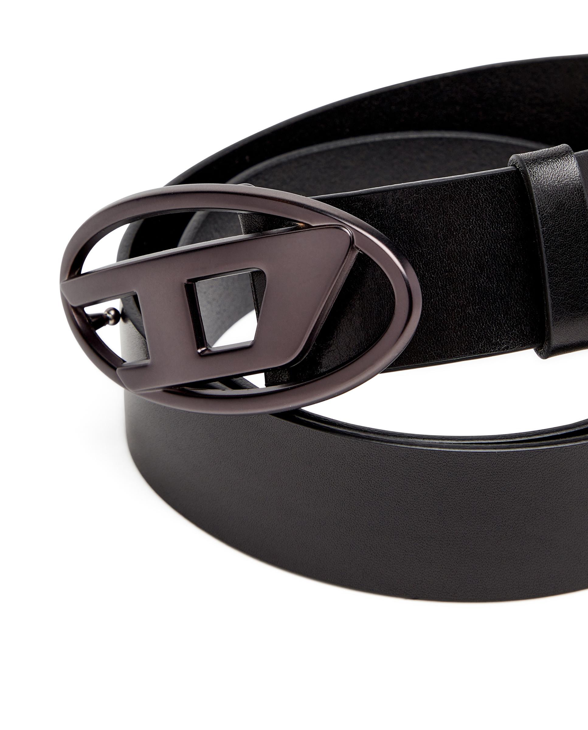 Imagen 2 de Cinturón de hombre 3.9 cm de cuero con hebilla metálica oval d - Diesel - Negro Negro