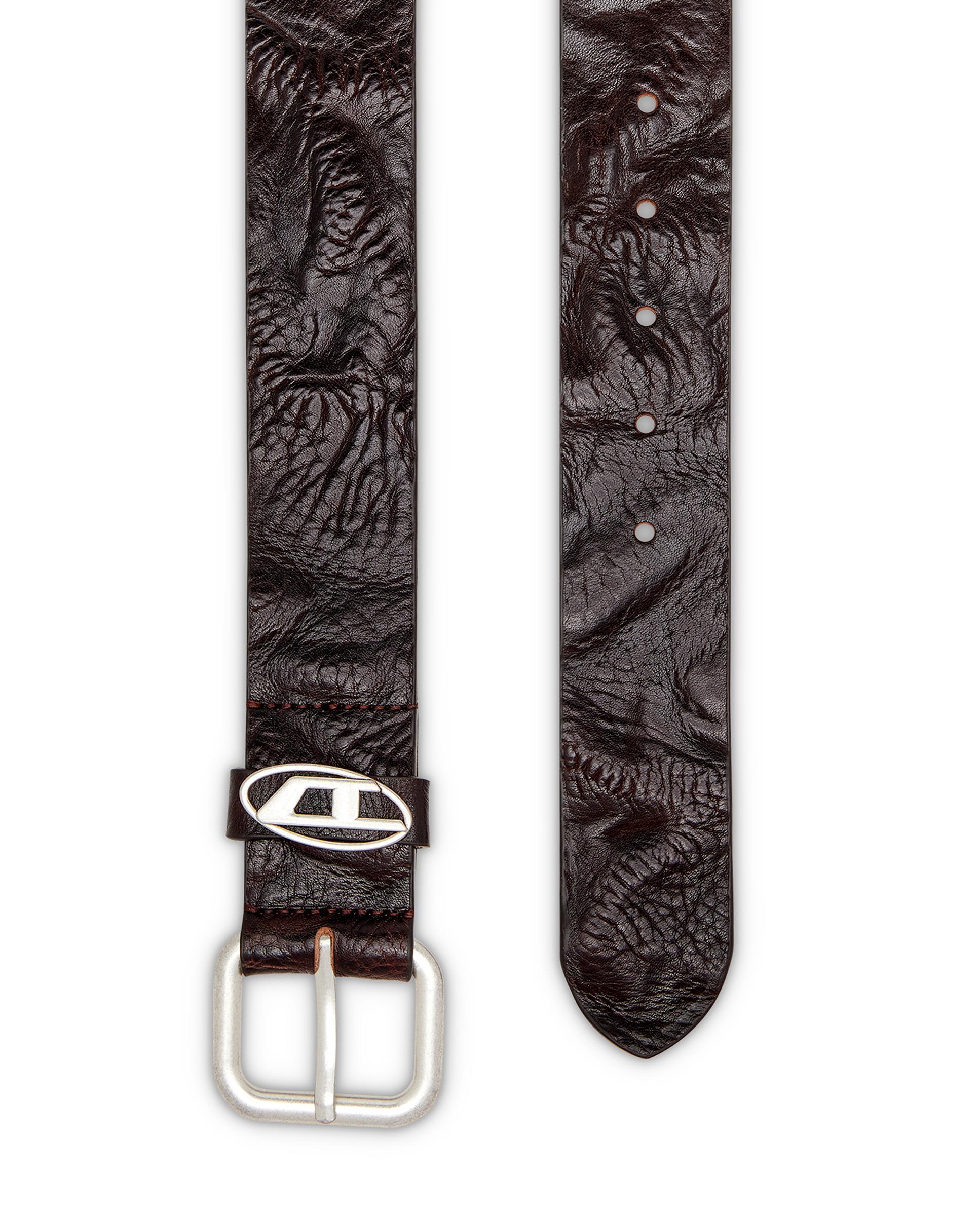 Imagen 2 de Cinturón unisex DIESEL de piel con hebilla metálica - Marrón oscuro Marrón oscuro