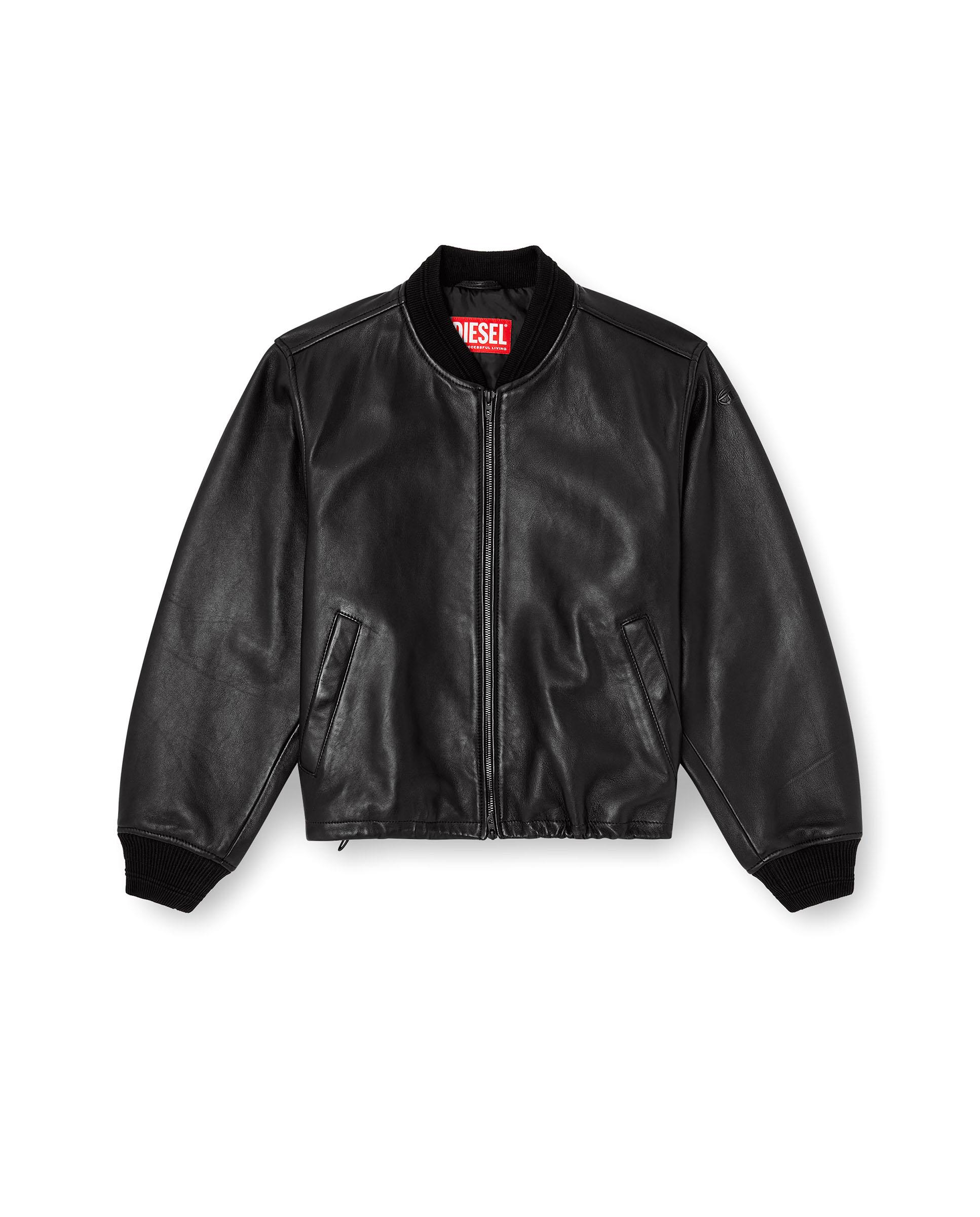 Chaqueta de mujer de piel estilo bomber - Diesel - Negro Negro-5