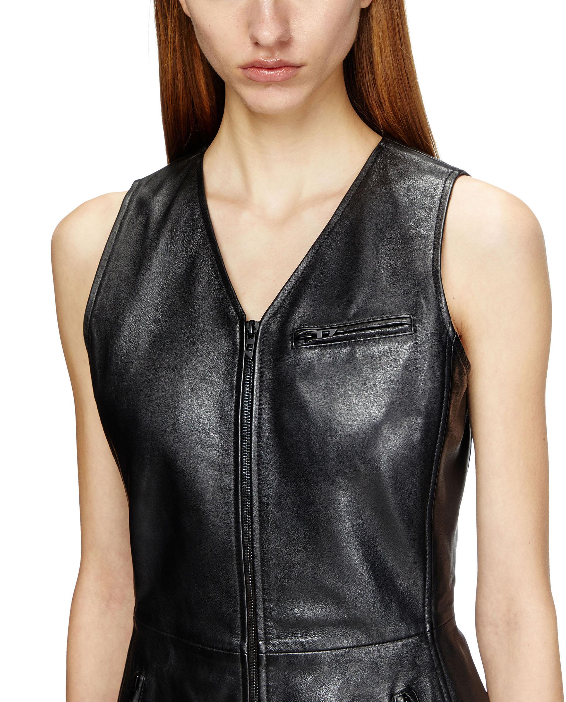 Vestido corto de piel - Diesel - Negro Negro-3