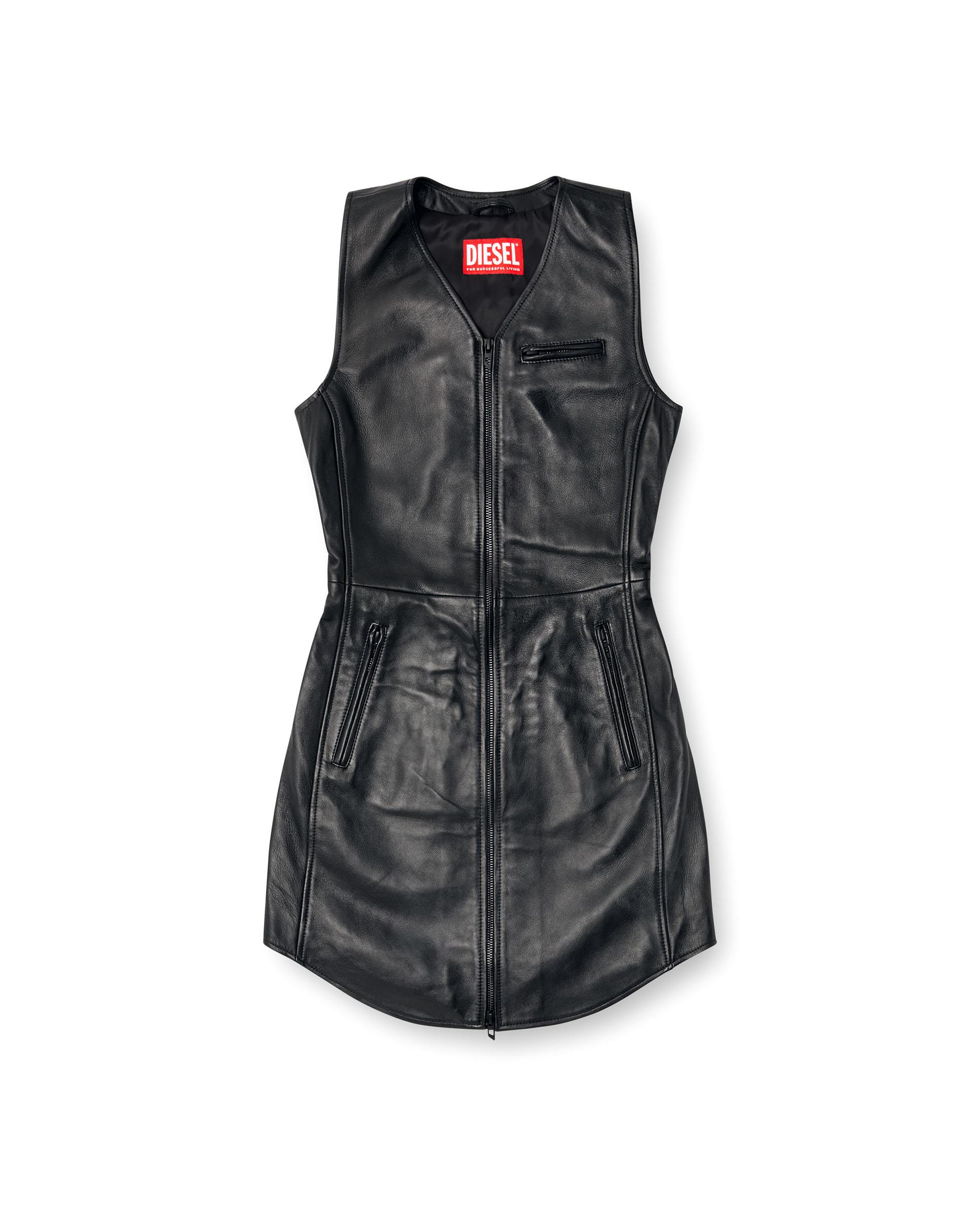 Vestido corto de piel - Diesel - Negro Negro-5