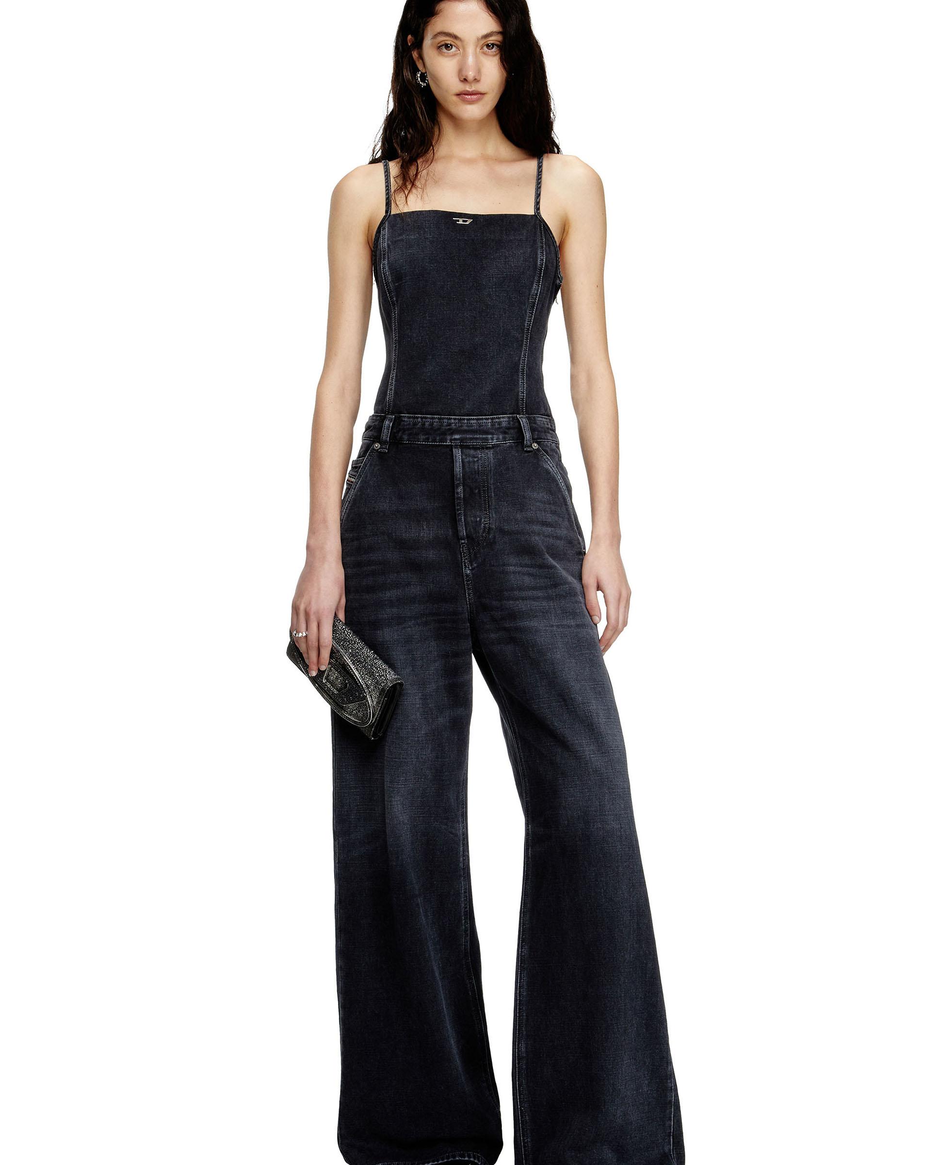 Diesel - Mono de mujer denim con cierre de cremallera.