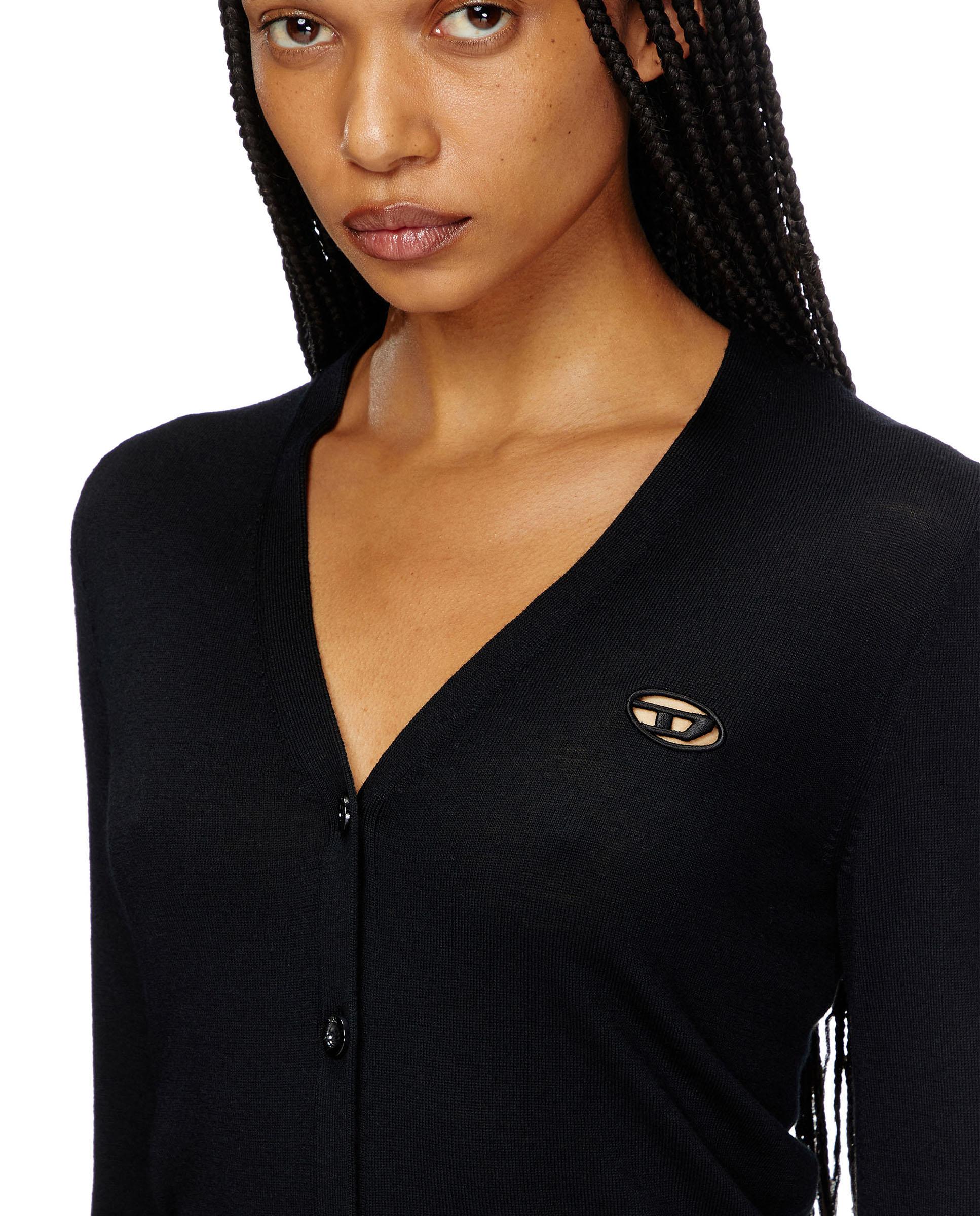 Cárdigan de mujer de lana con cierre de botones - Diesel - Negro Negro-3