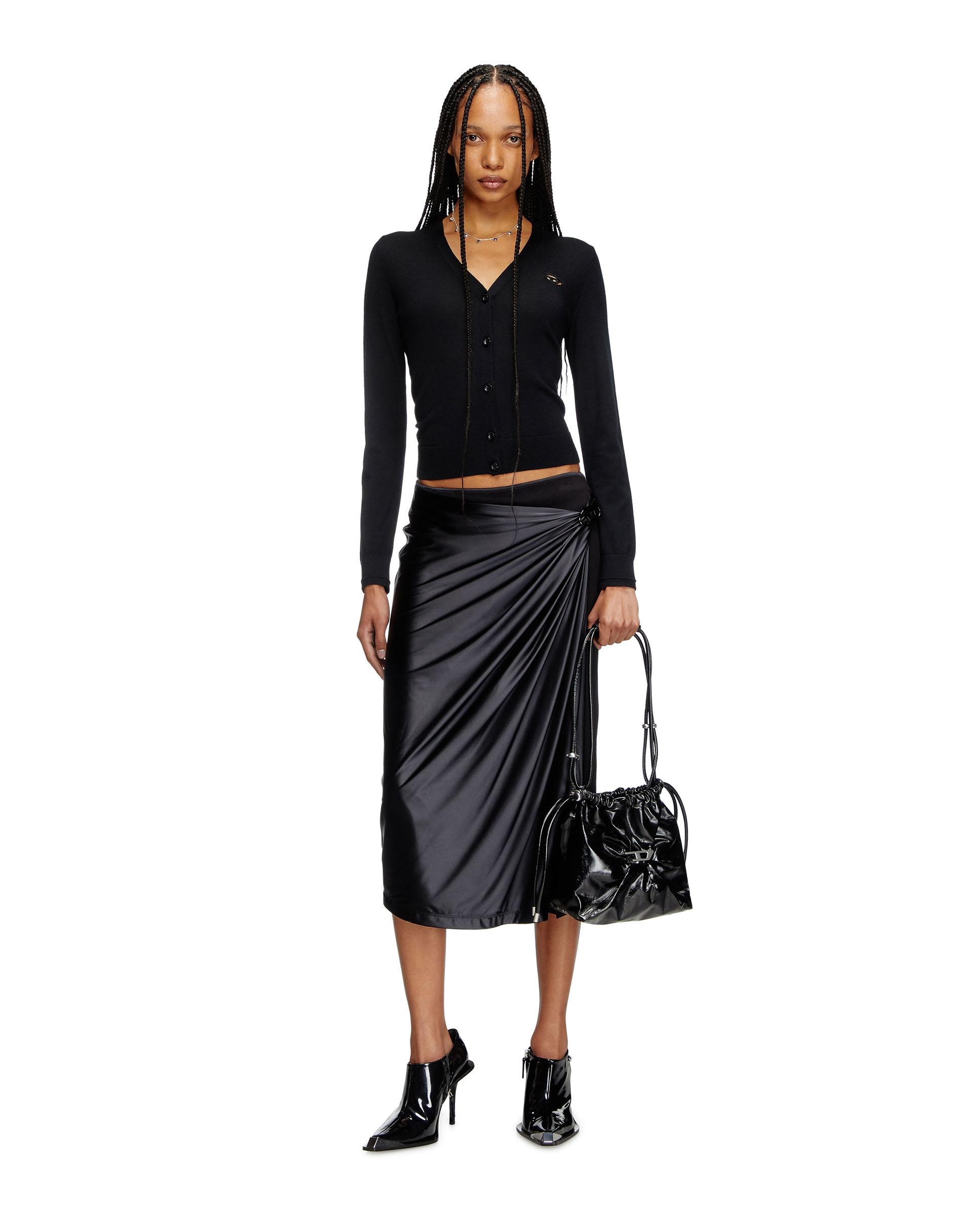 Cárdigan de mujer de lana con cierre de botones - Diesel - Negro Negro-4