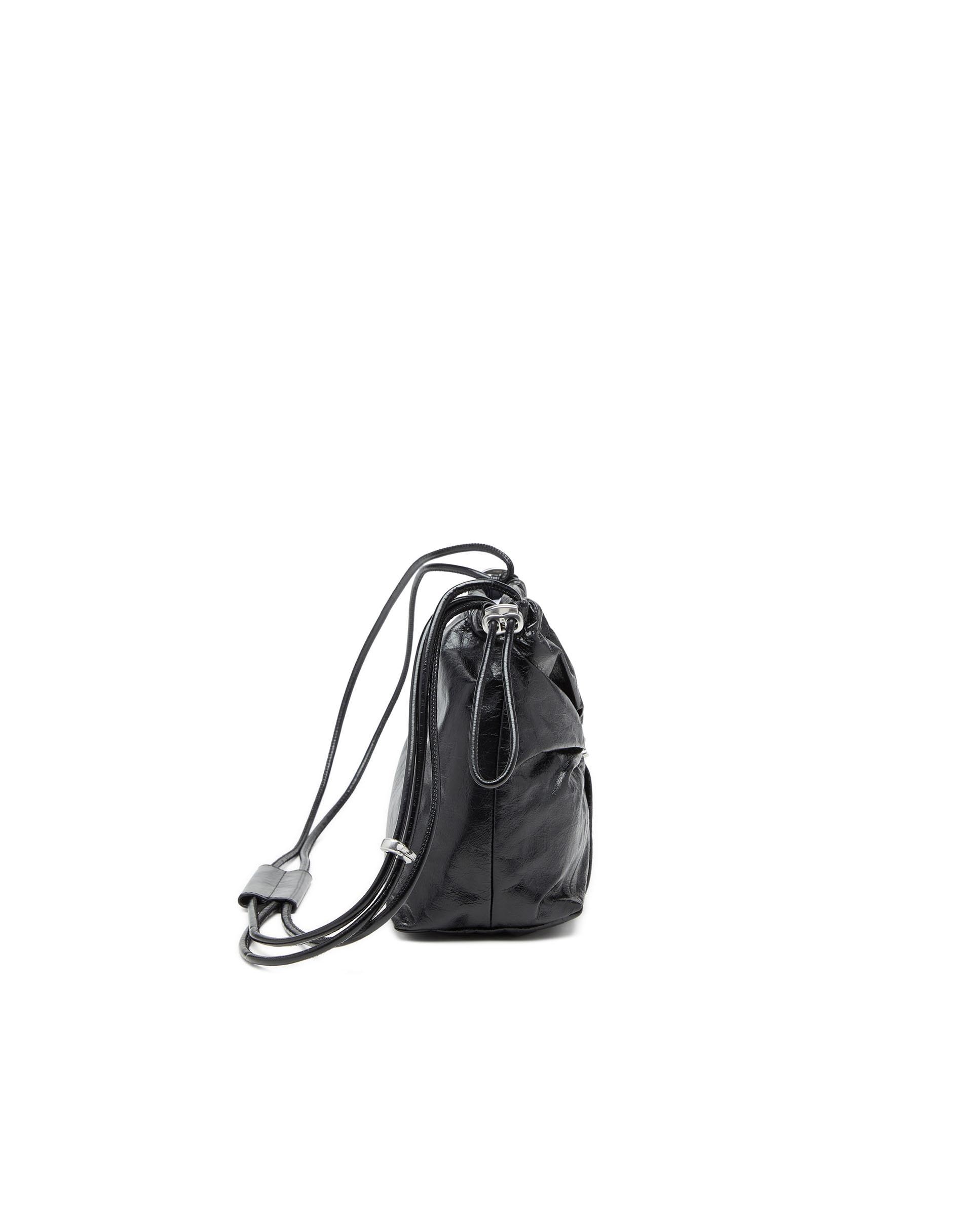 Bandolera de mujer de piel con cierre de cuerdas - Diesel - Negro Negro-3