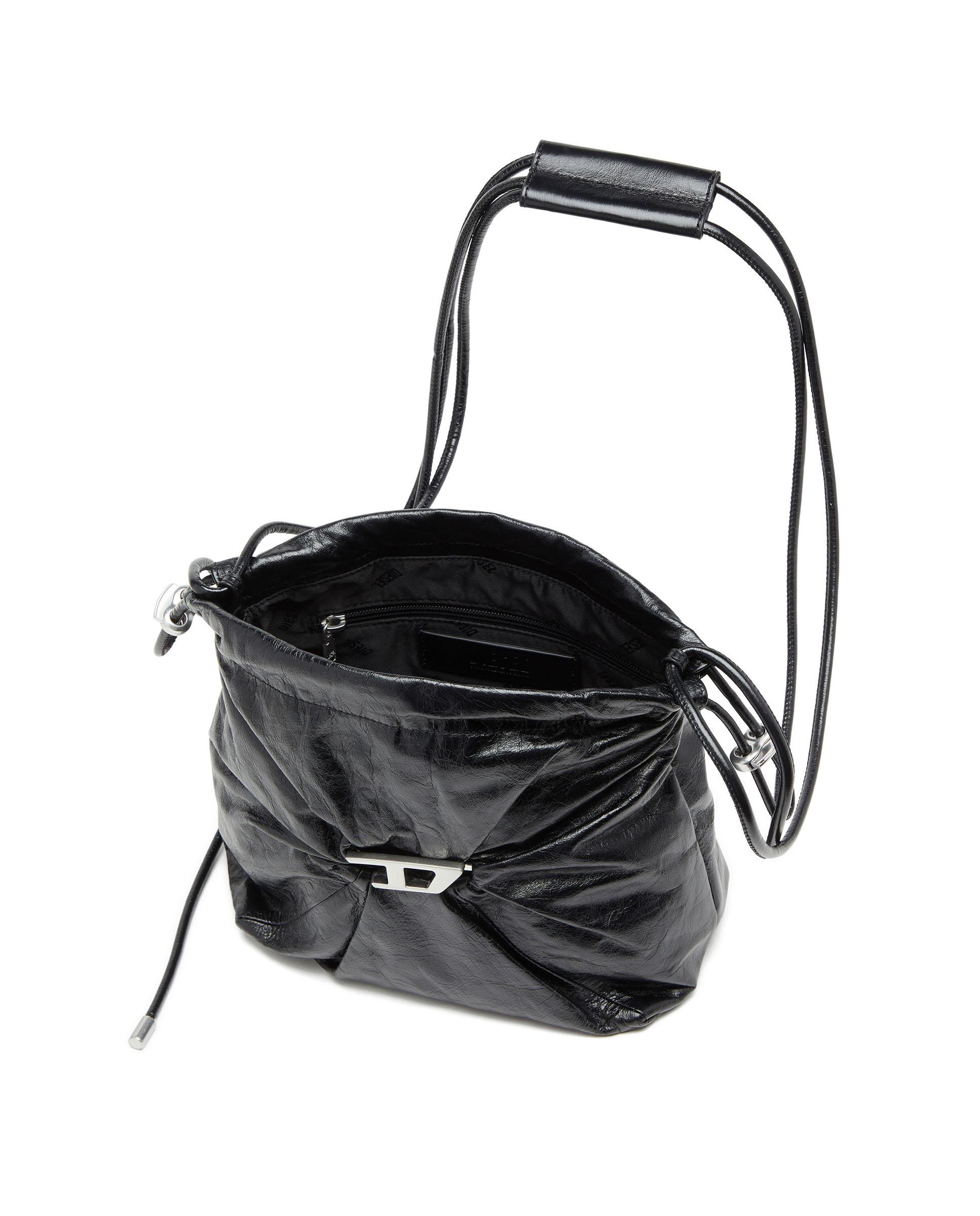 Bandolera de mujer de piel con cierre de cuerdas - Diesel - Negro Negro-4