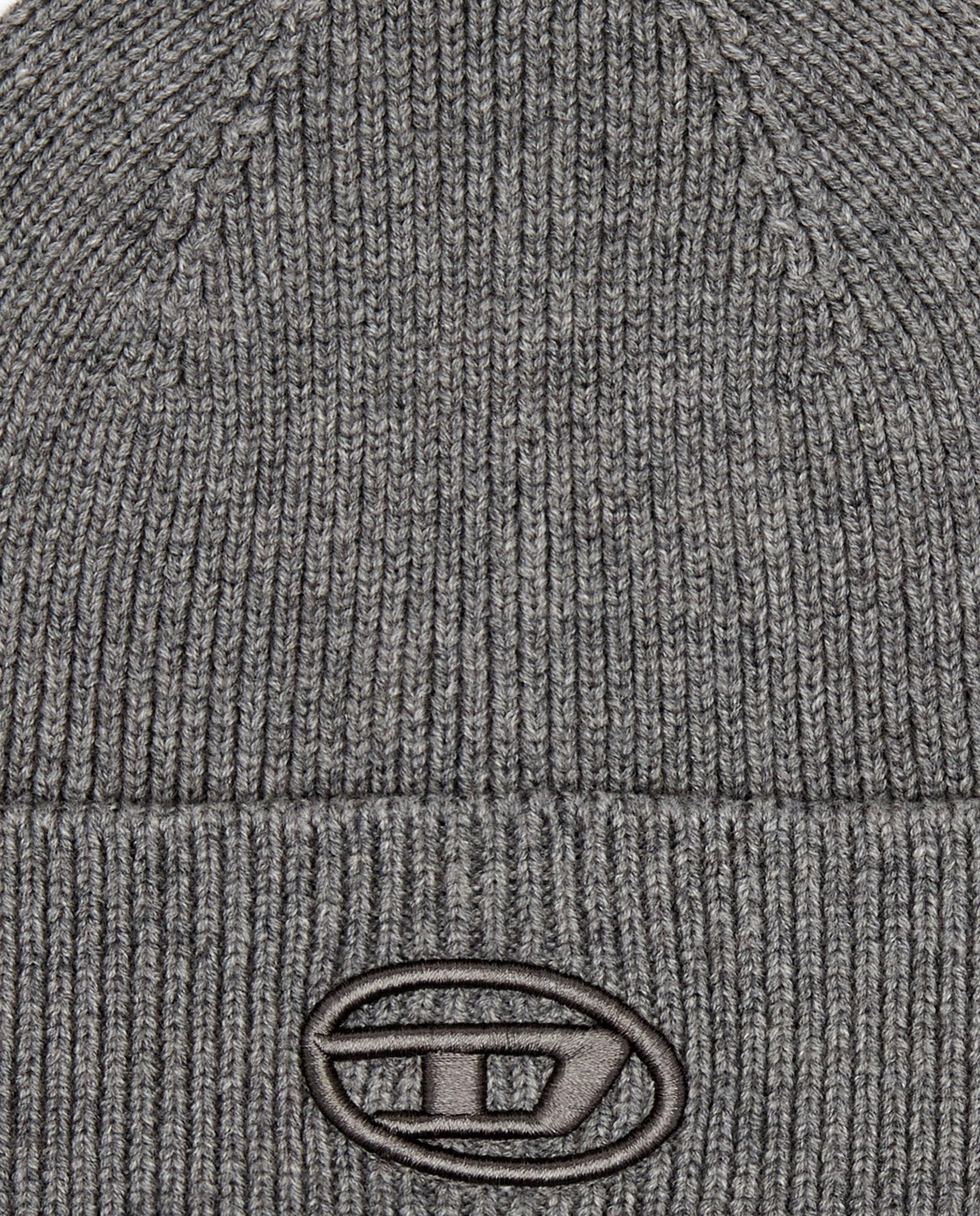 Gorro en canalé con la d bordada - Diesel - Gris Gris-2