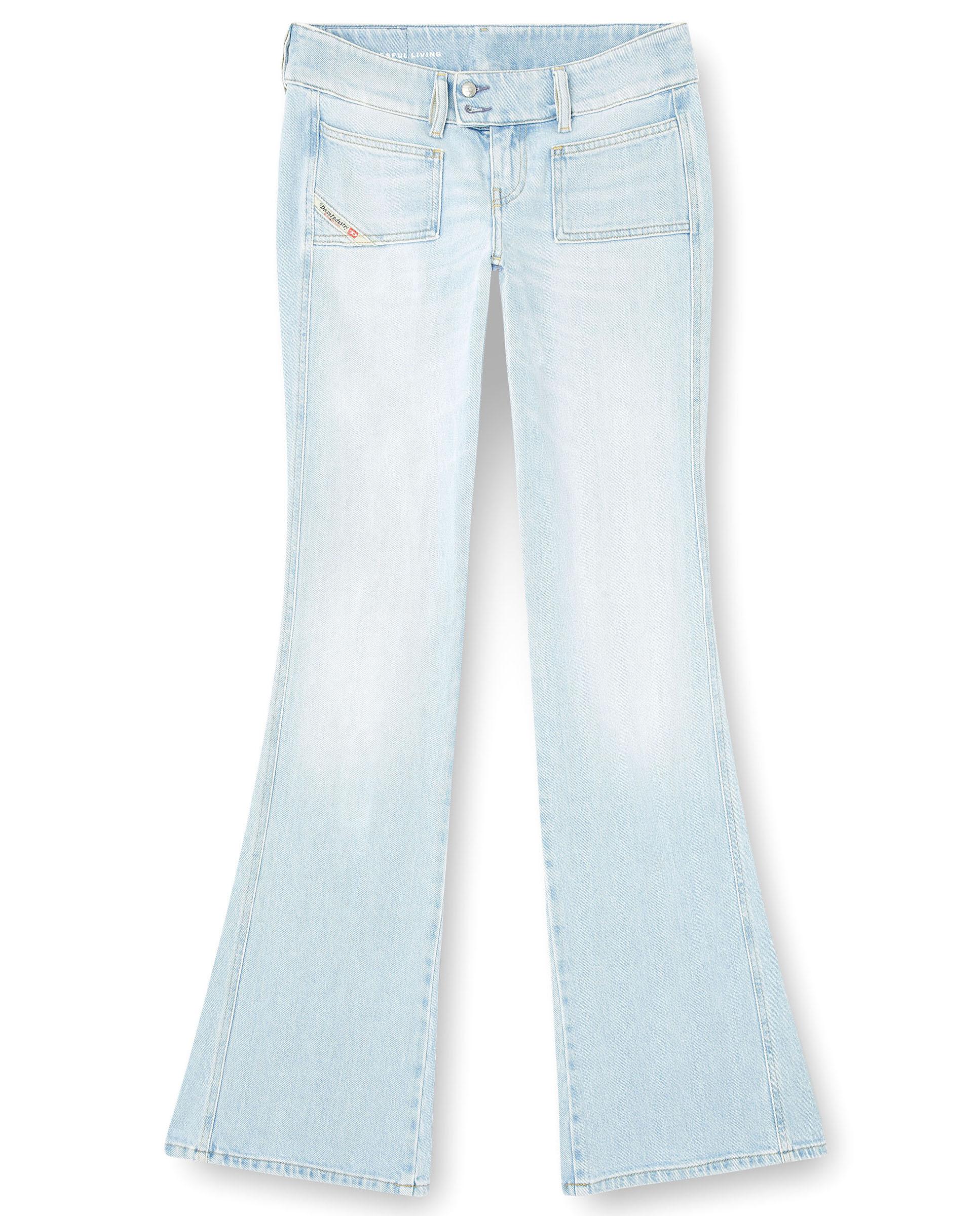 Vaquero campana Diesel de mujer con bolsillos parche - Azul claro Azul claro-5