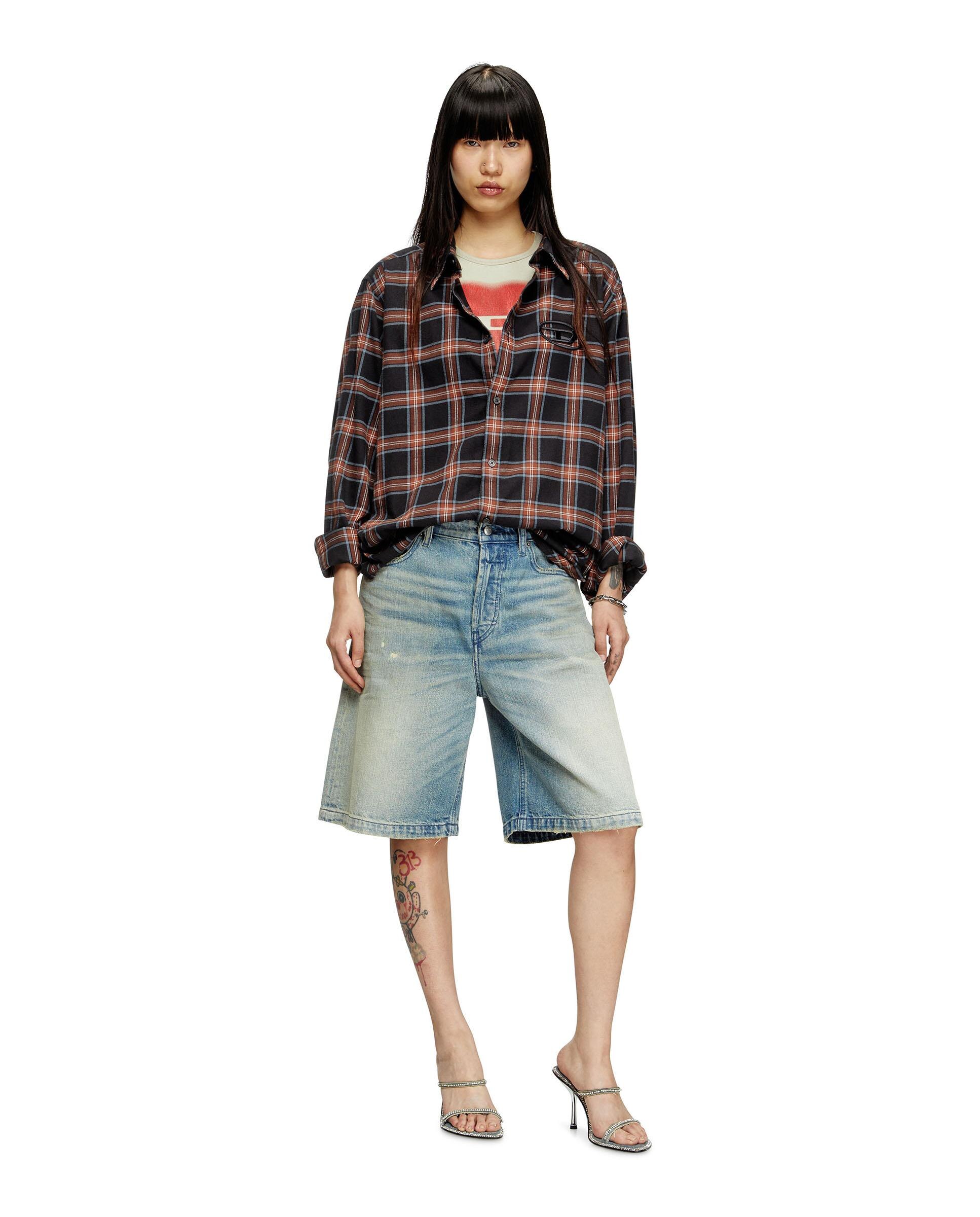 Short de mujer DIESEL denim 5 bolsillos - Azul claro Azul claro-4