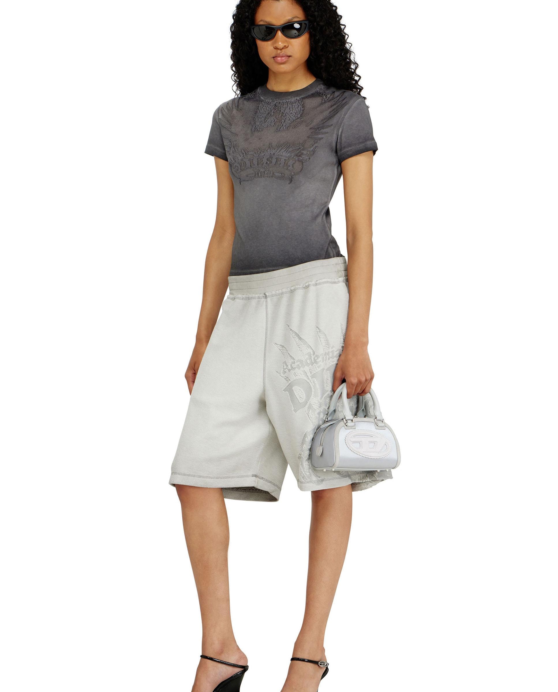 Bandolera pequña de mujer con textura multiposición - Diesel - Gris Gris-2