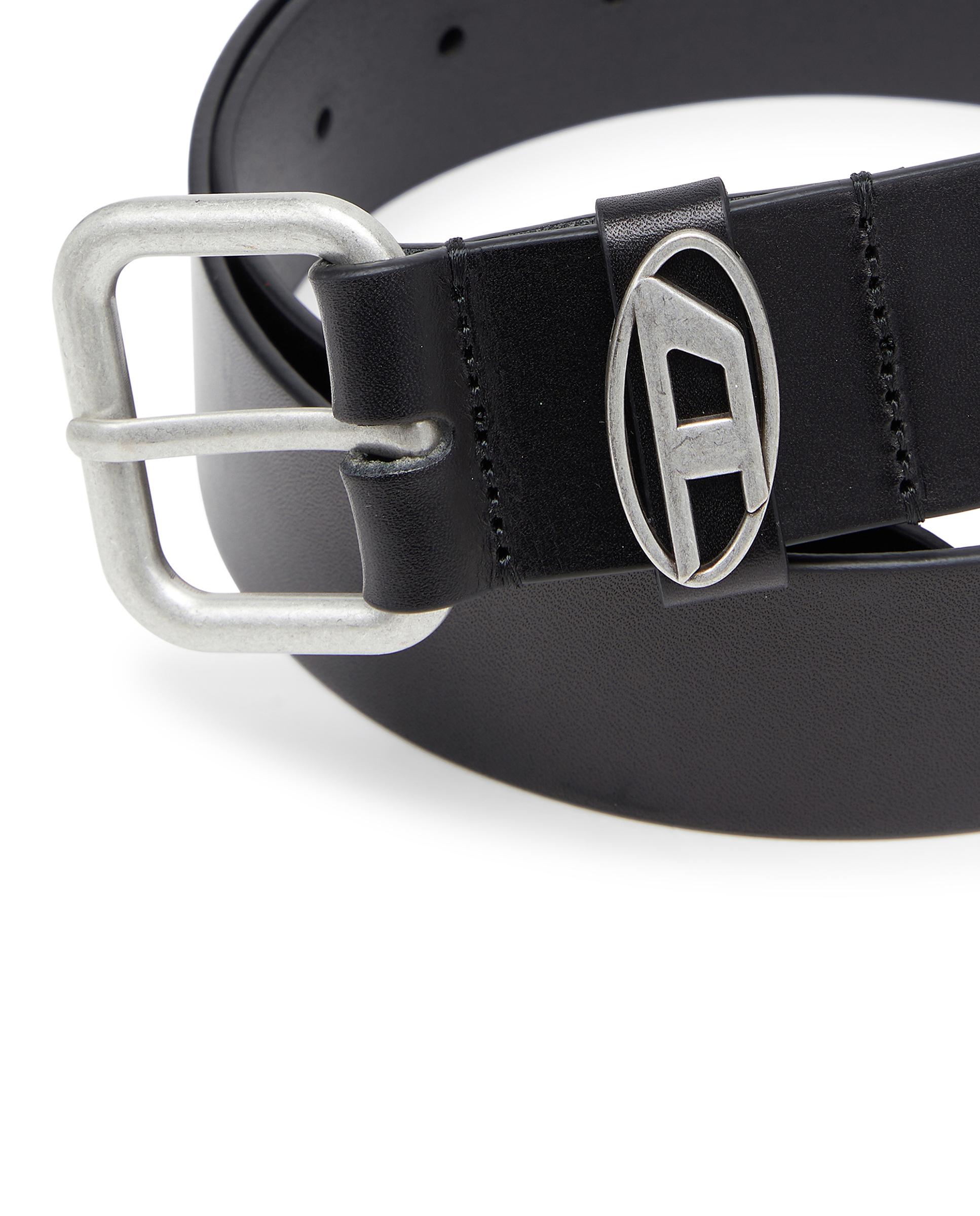 Cinturón de hombre 4 cm de piel mate con hebilla metálica - Diesel - Negro Negro-3