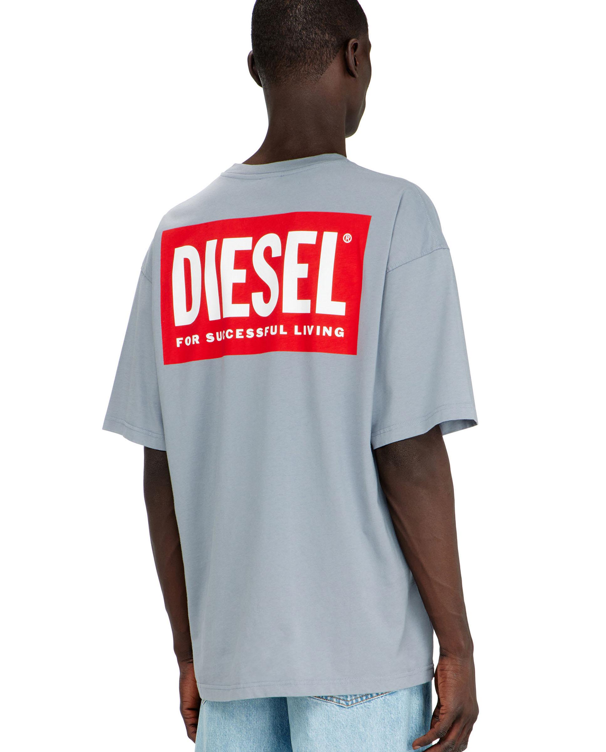 Camiseta de hombre de manga corta de algodón con estampado diesel biscotto - Gris Gris-2