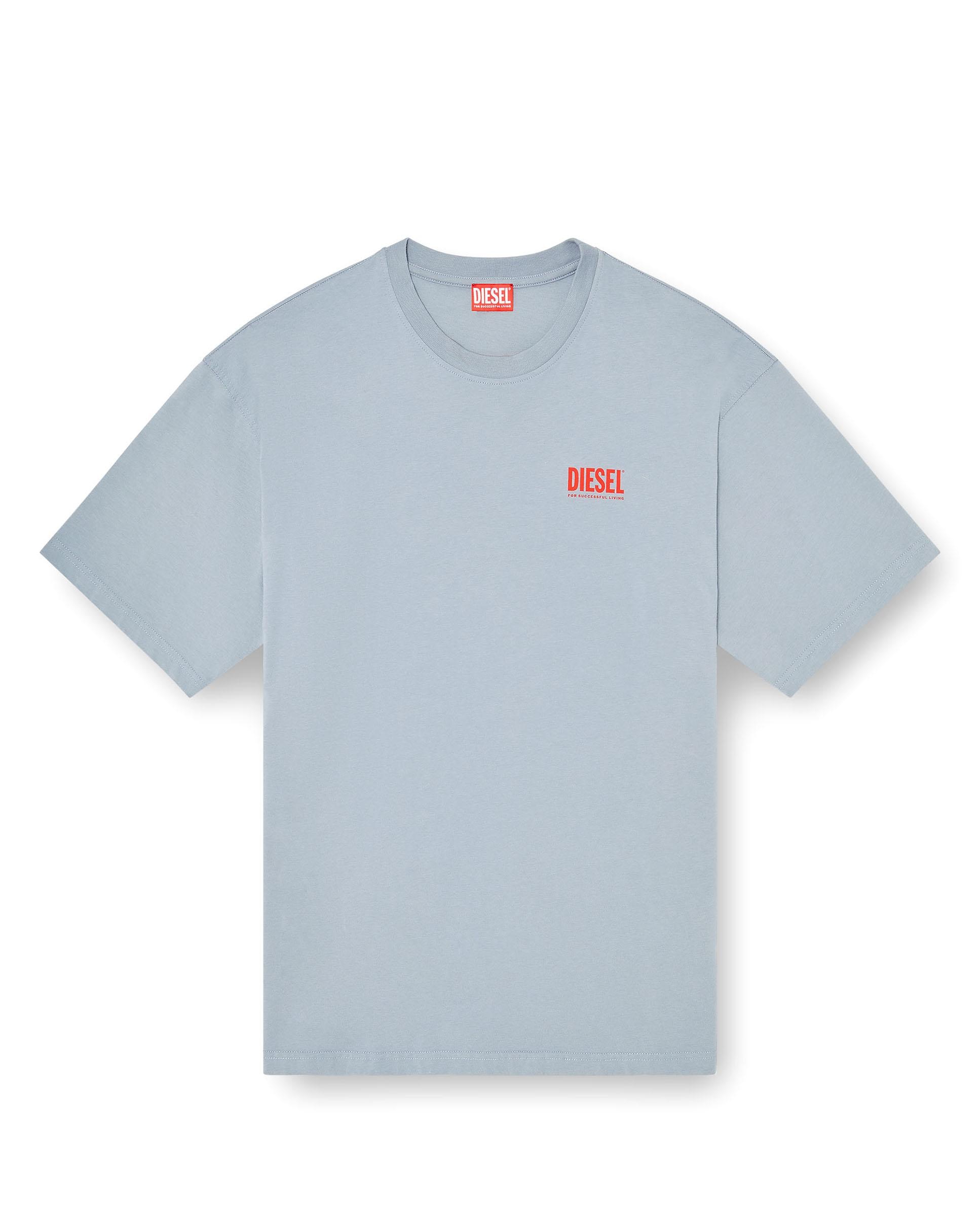 Camiseta de hombre de manga corta de algodón con estampado diesel biscotto - Gris Gris-4