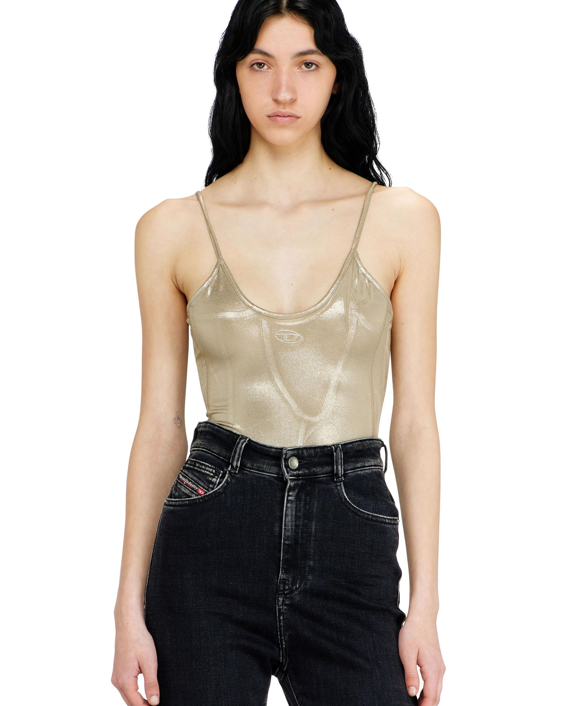 Top de mujer de tirantes estilo body con oval d bordado - Diesel - Dorado Dorado-1