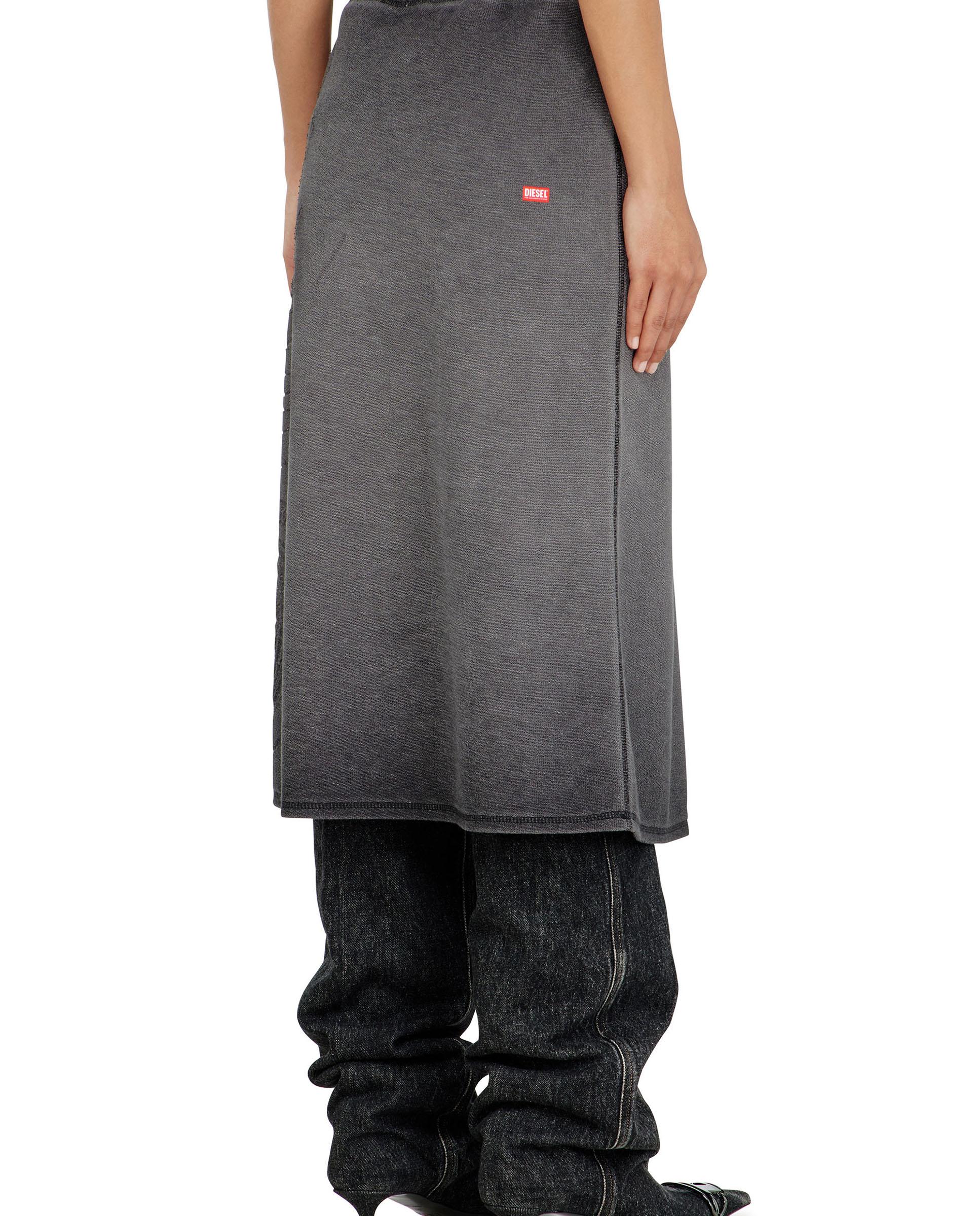 Falda midi regular con felpa - Diesel - Gris Gris-2