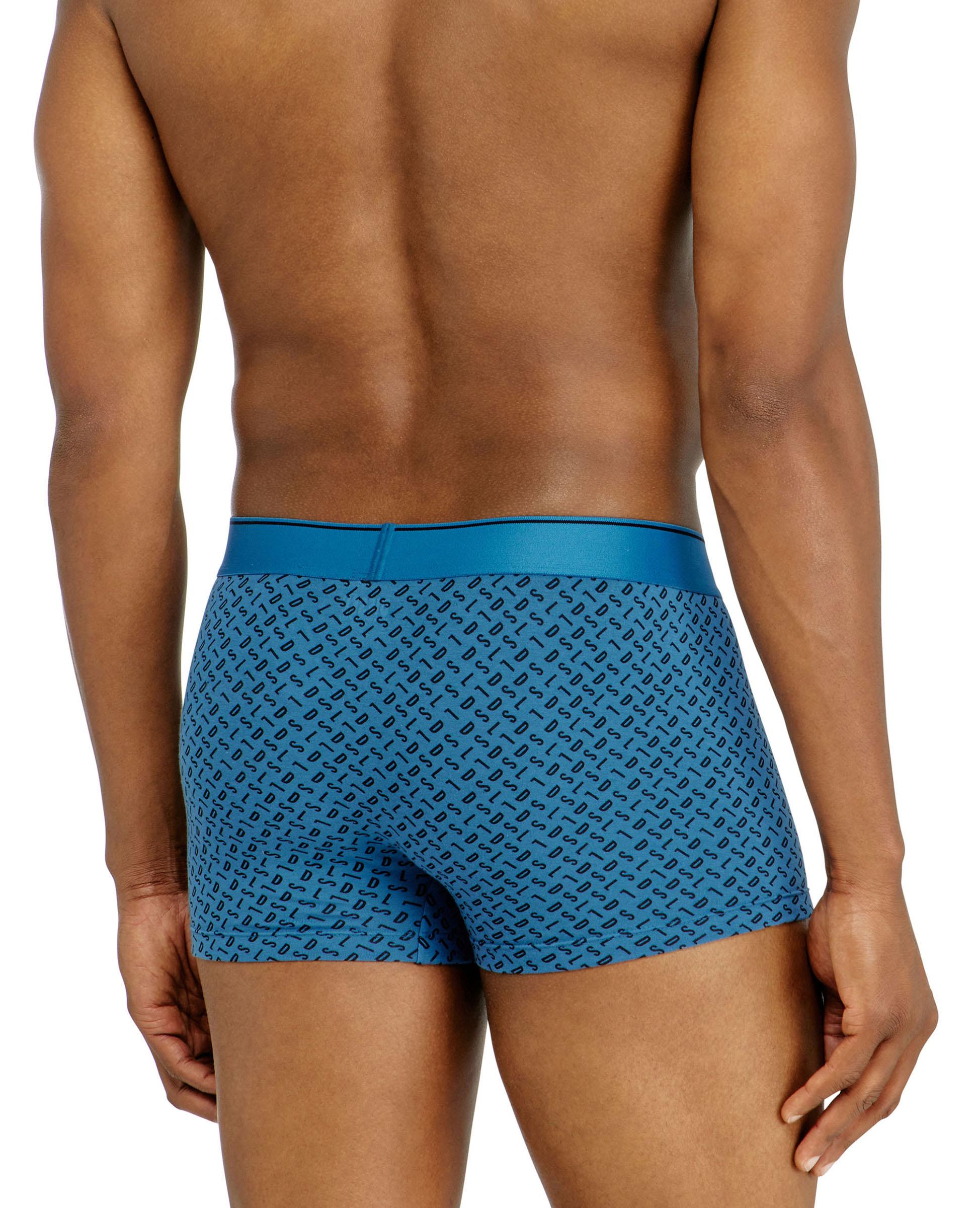 Paquete de tres trunks de algodón stretch con monogram - Diesel - Azul marino Azul marino-2