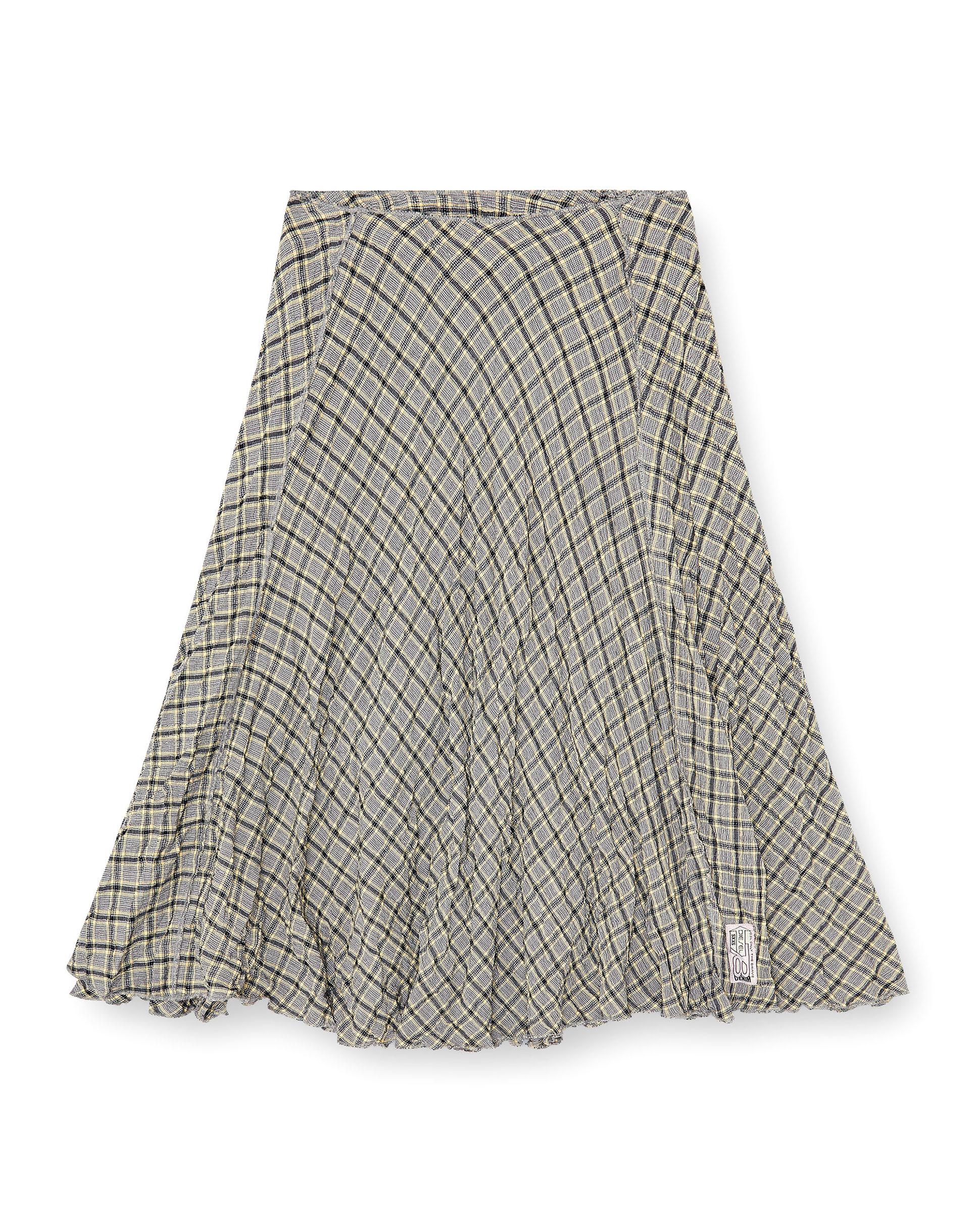 Falda midi de cuadros con vuelo - Diesel - Gris Gris-4