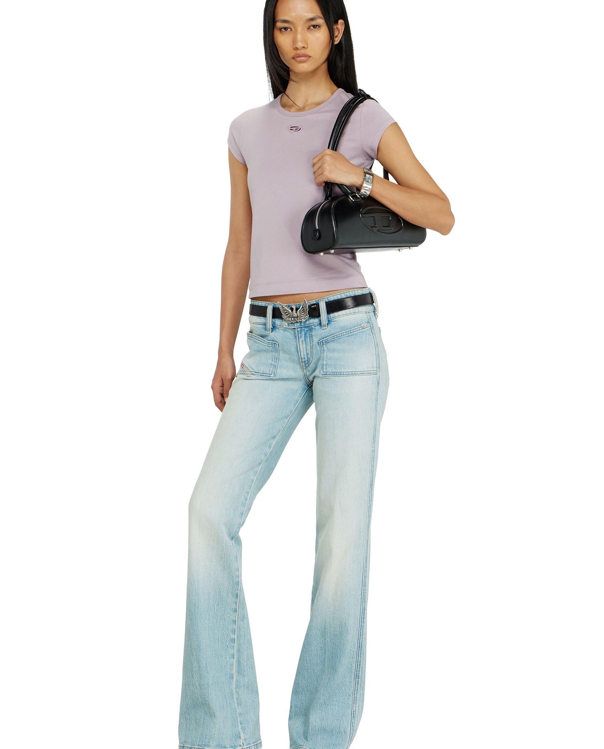 Camiseta de mujer con logo bordado de manga corta - Diesel - Morado Morado-3