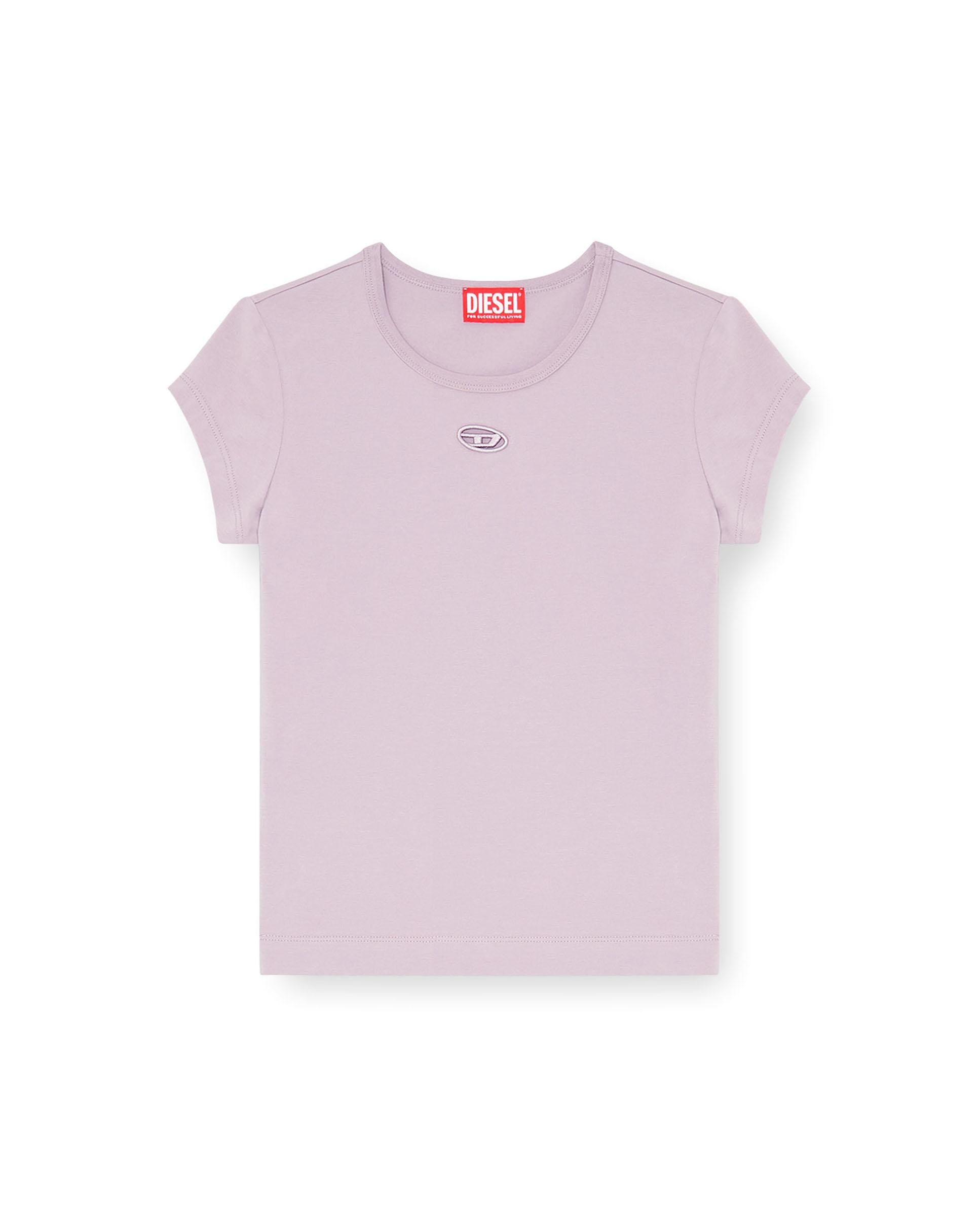 Camiseta de mujer con logo bordado de manga corta - Diesel - Morado Morado-4