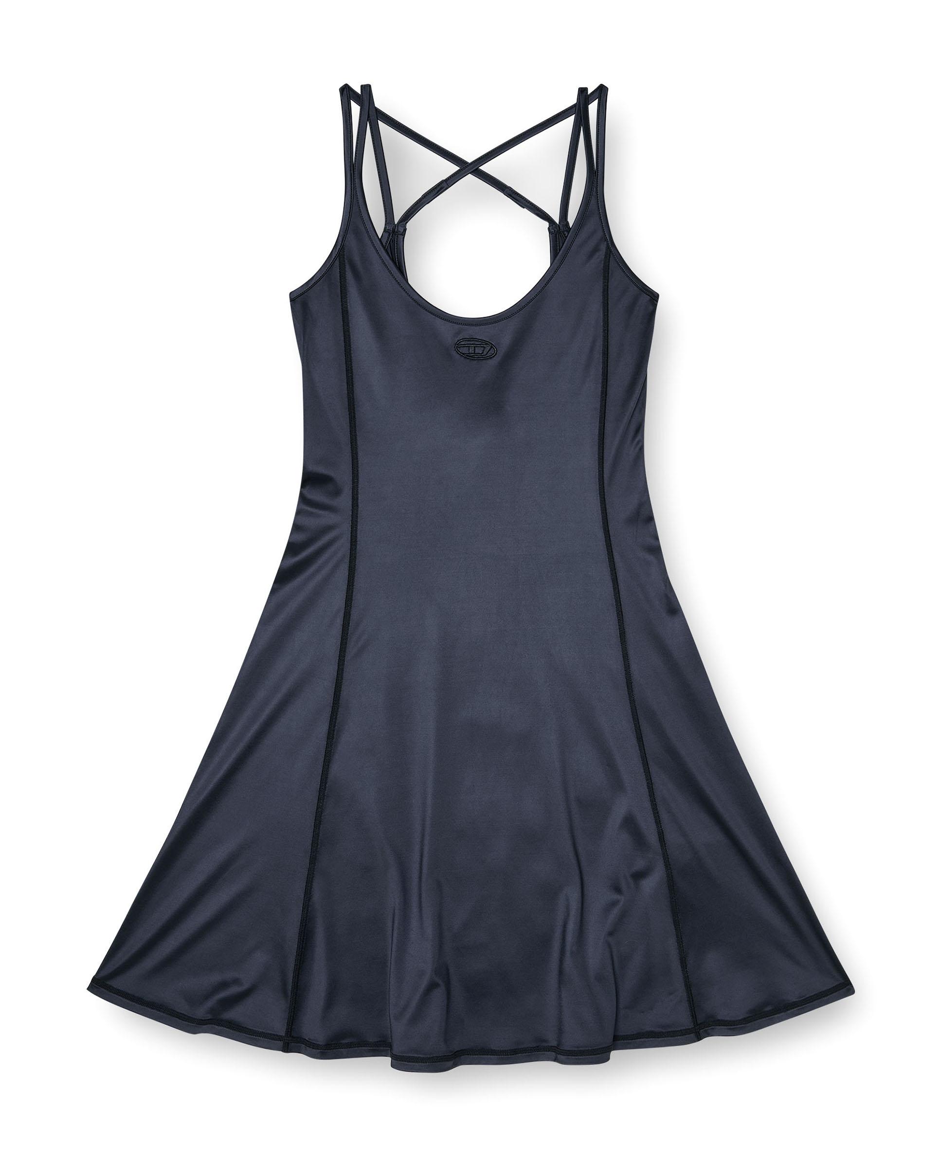 Vestido corto estilo acampanado con tirantes - Diesel - Negro Negro-5