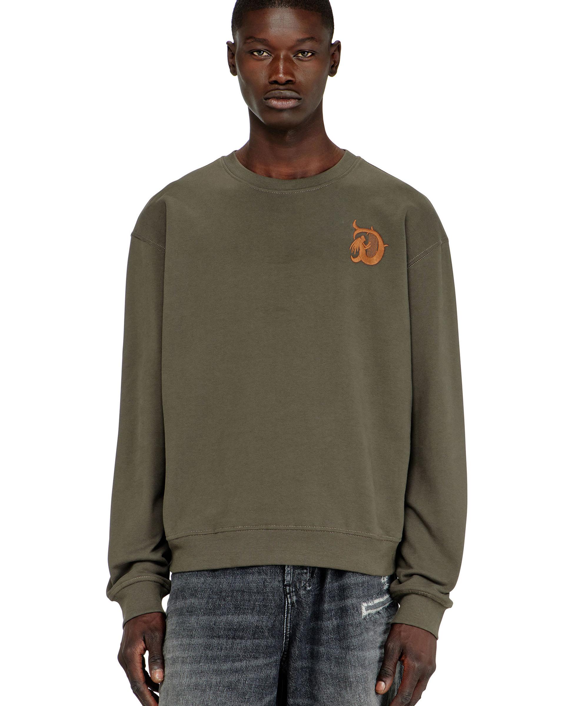 Imagen 0 de Sudadera de hombre con bordado y estampado flock Verde