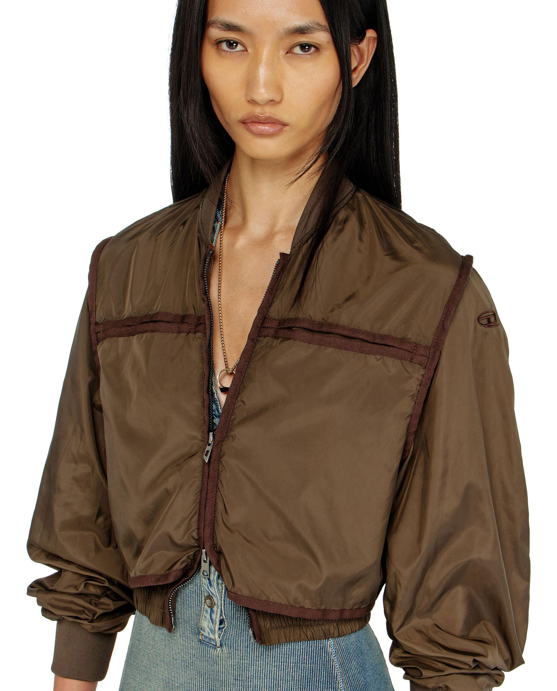 Cazadora de mujer cortavientos con logo oval bordado - Diesel - Marrón Marrón-3