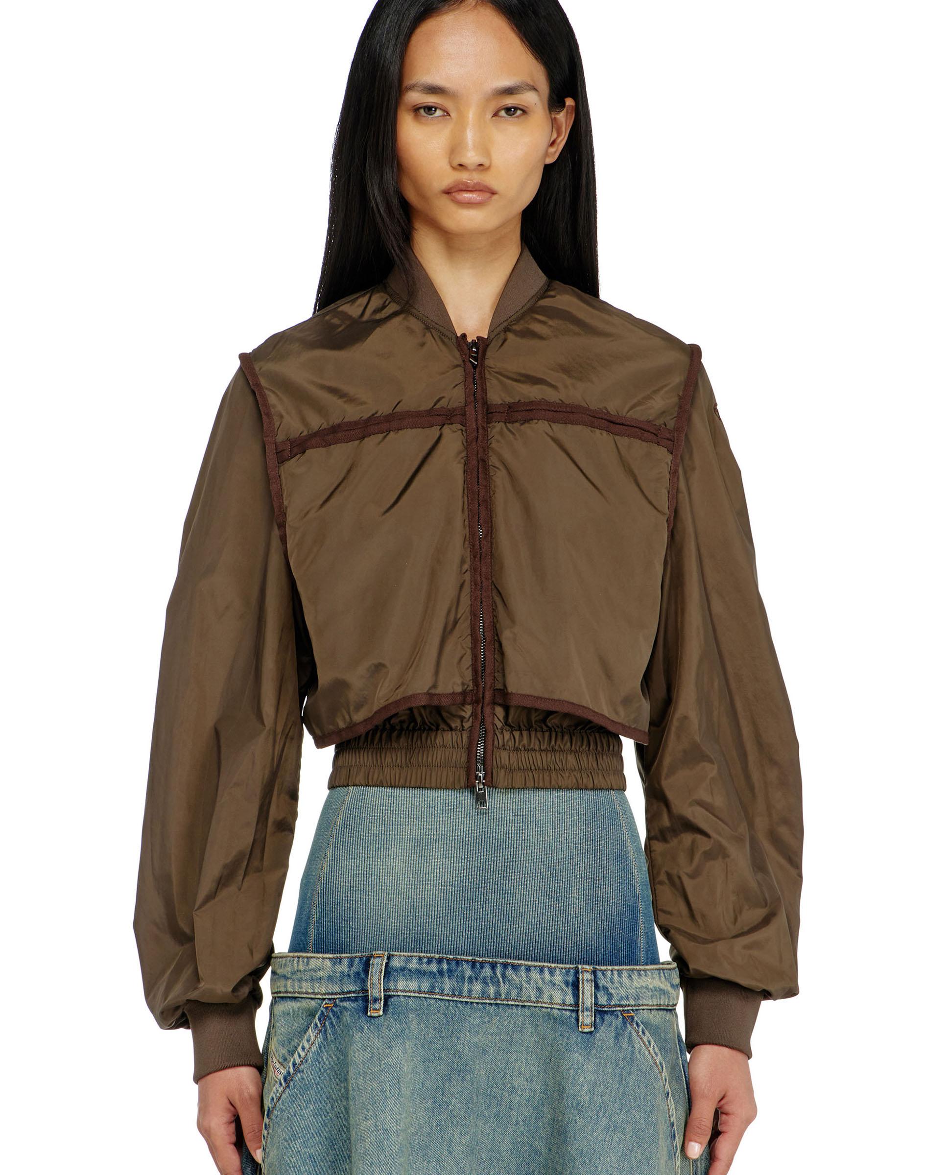 Cazadora de mujer cortavientos con logo oval bordado - Diesel - Marrón Marrón-4