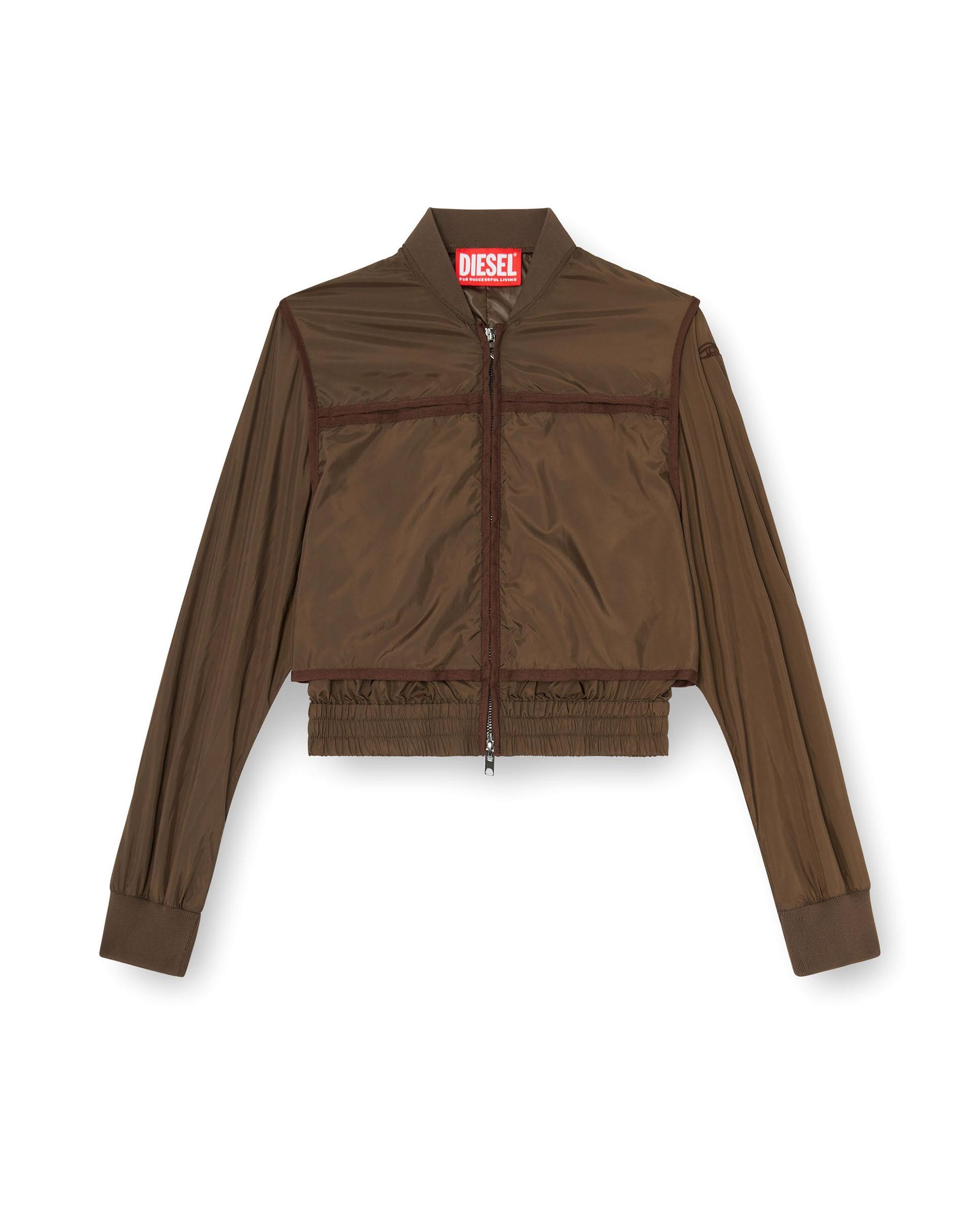 Cazadora de mujer cortavientos con logo oval bordado - Diesel - Marrón Marrón-6