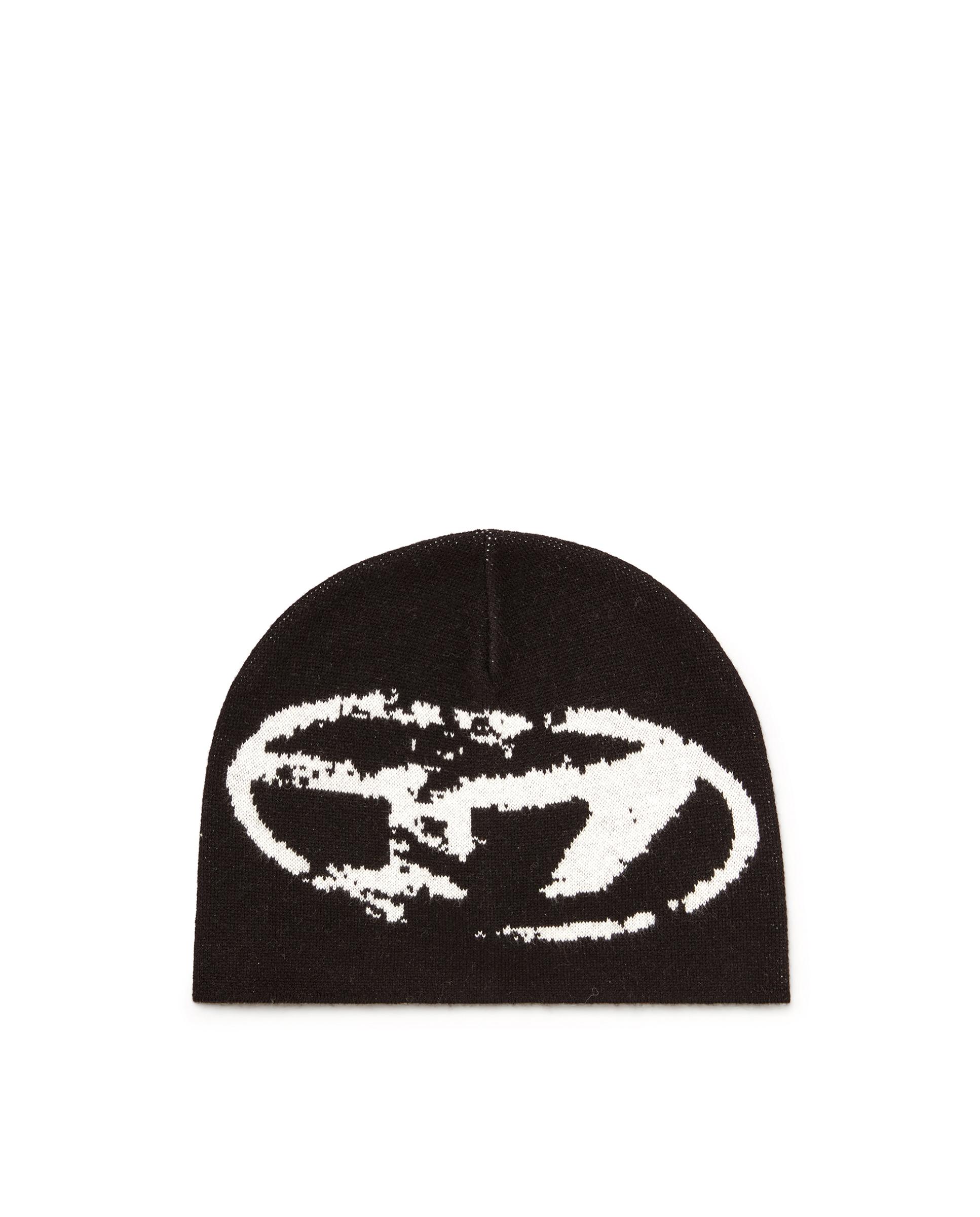Imagen 0 de Gorro unisex de mezcla de lana con logo oval d Negro