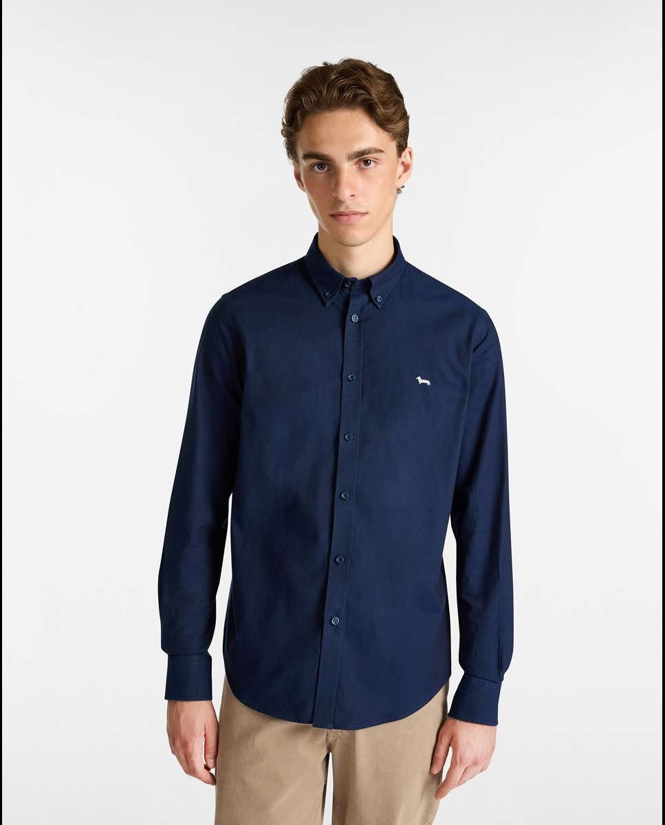 Camisa de hombre esseentials de algodón liso - Harmont&Blaine - Marino Marino-1